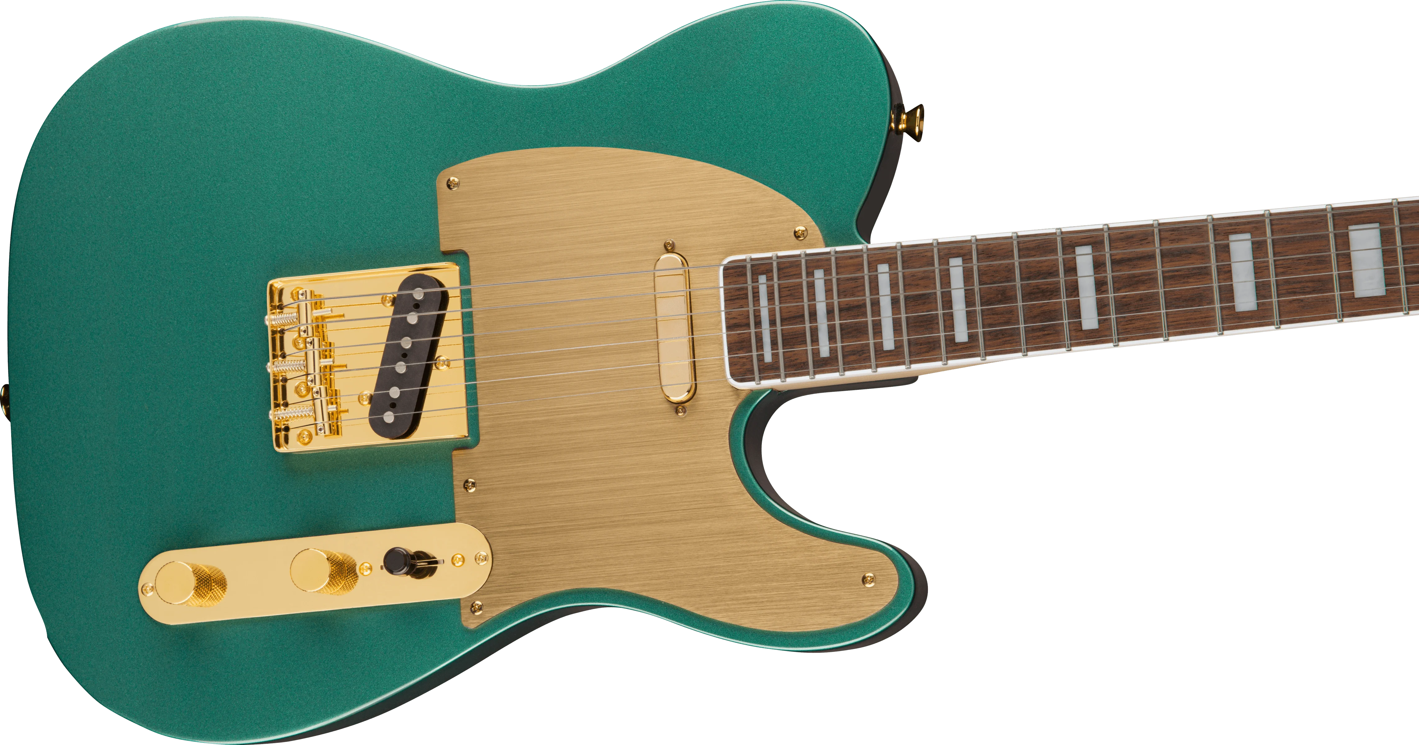 Squier 40th Anniversary Telecaster Gold Edition Sherwood Green Metallic Electric Guitar - Image 4