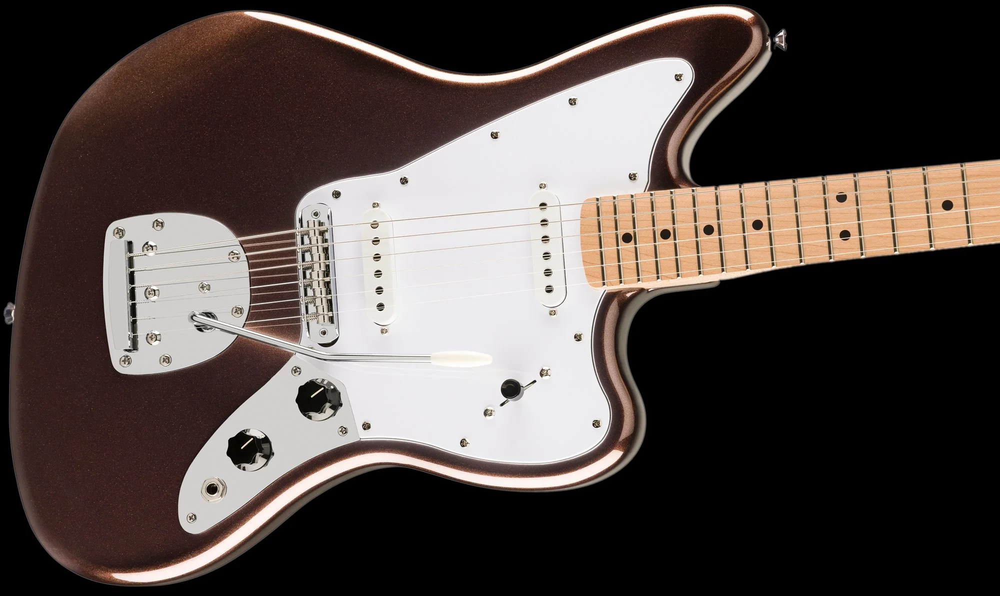 Squier Affinity Series Jaguar Maple Fingerboard White Pickguard Mystic Metallic Brown - Image 4
