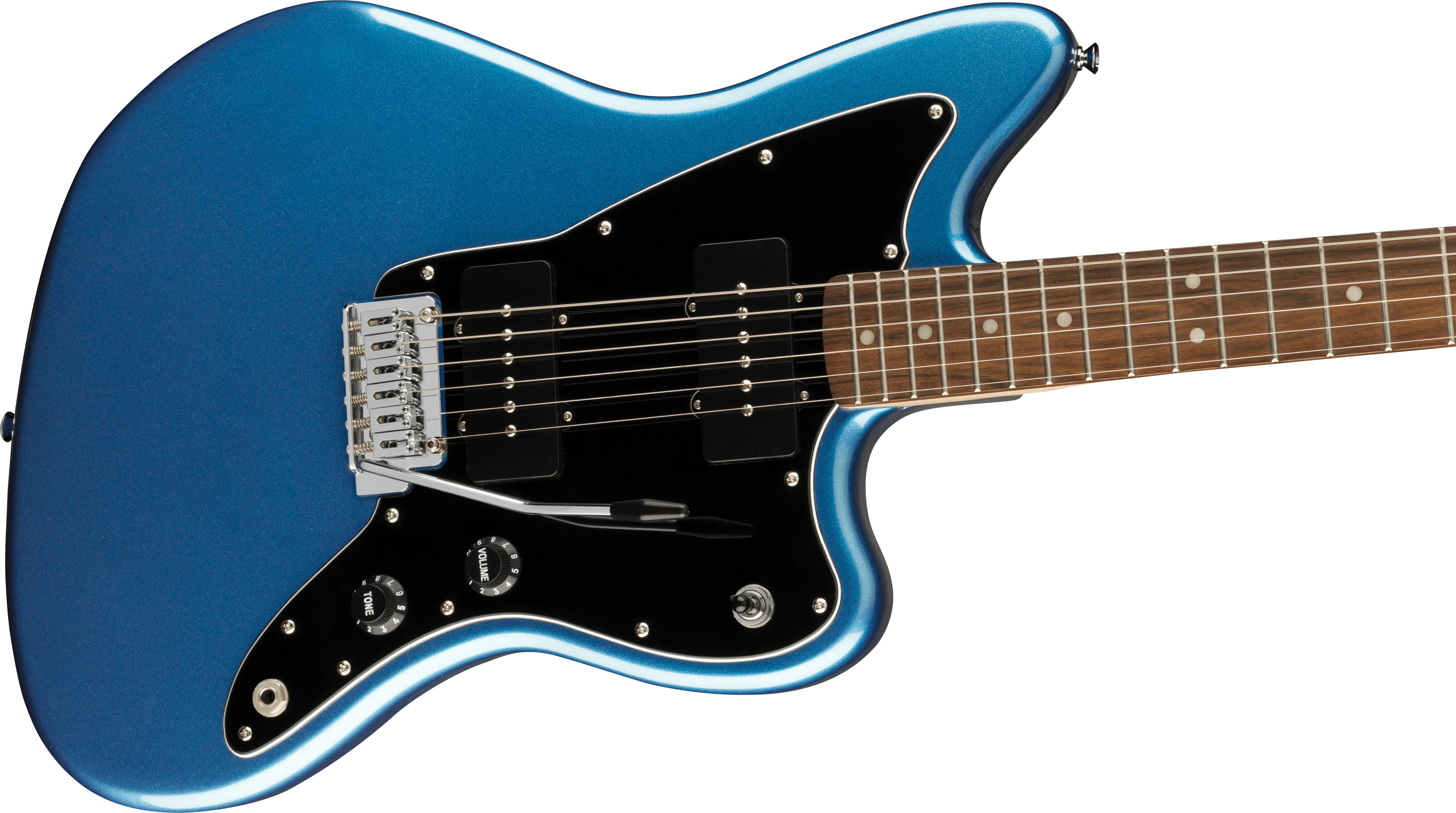 Squier Affinity Series Jazzmaster Laurel Fingerboard Black Pickguard Lake Placid Blue - Image 4