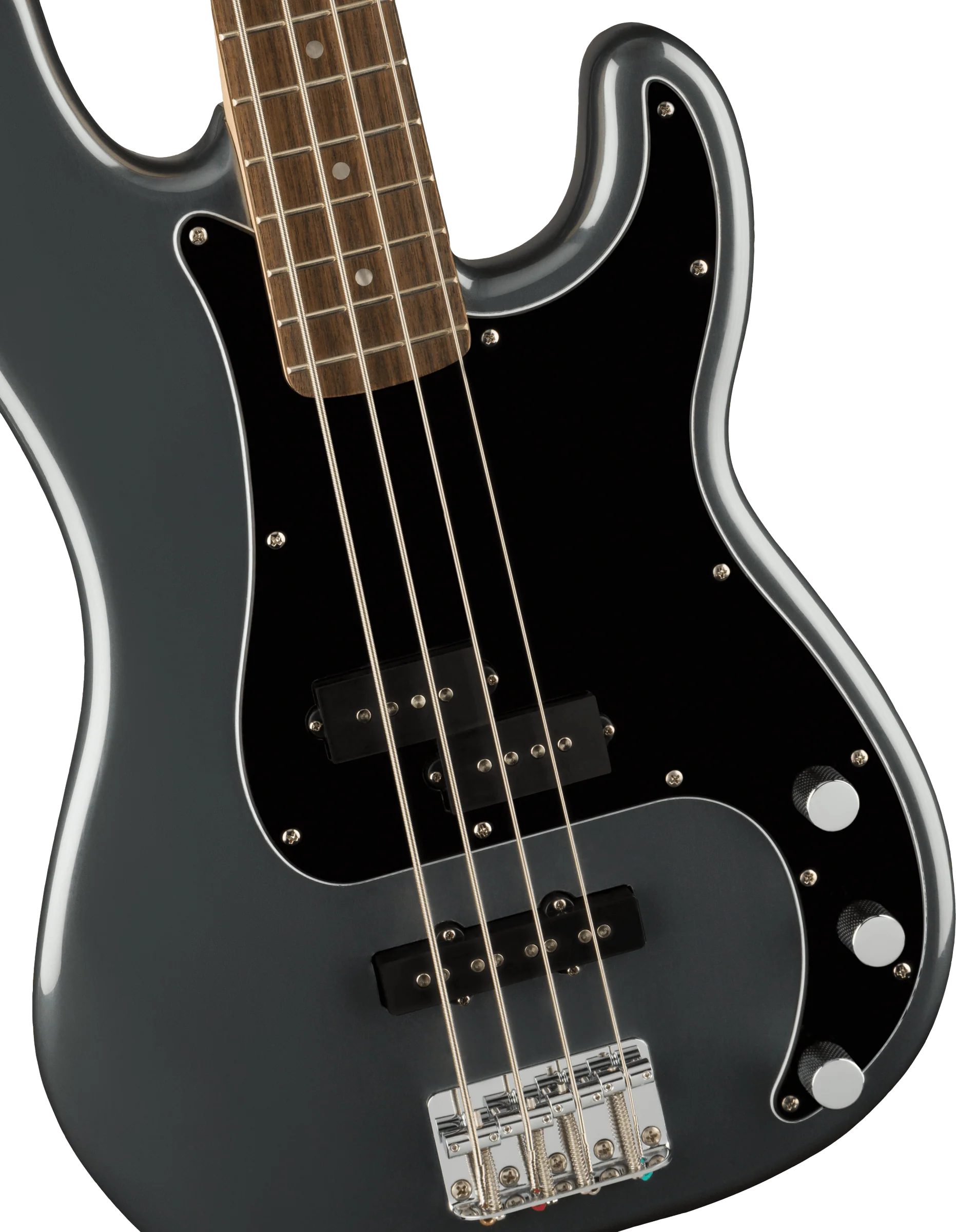 Squier Affinity Series Precision Bass PJ Black Pickguard Charcoal Frost Metallic - Image 4