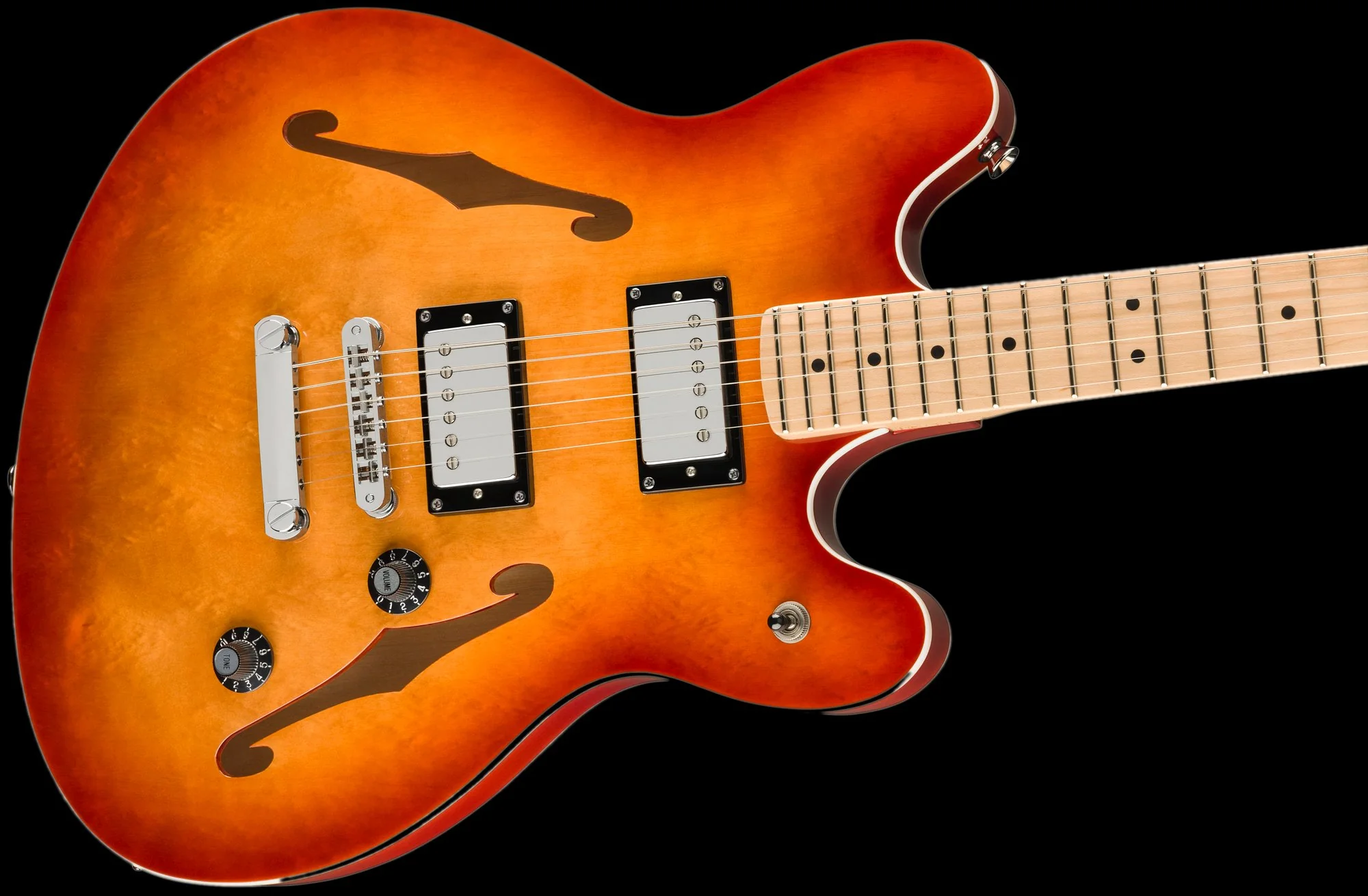 Squier Affinity Series Starcaster Deluxe Maple Fingerboard Sienna Sunburst - Image 5