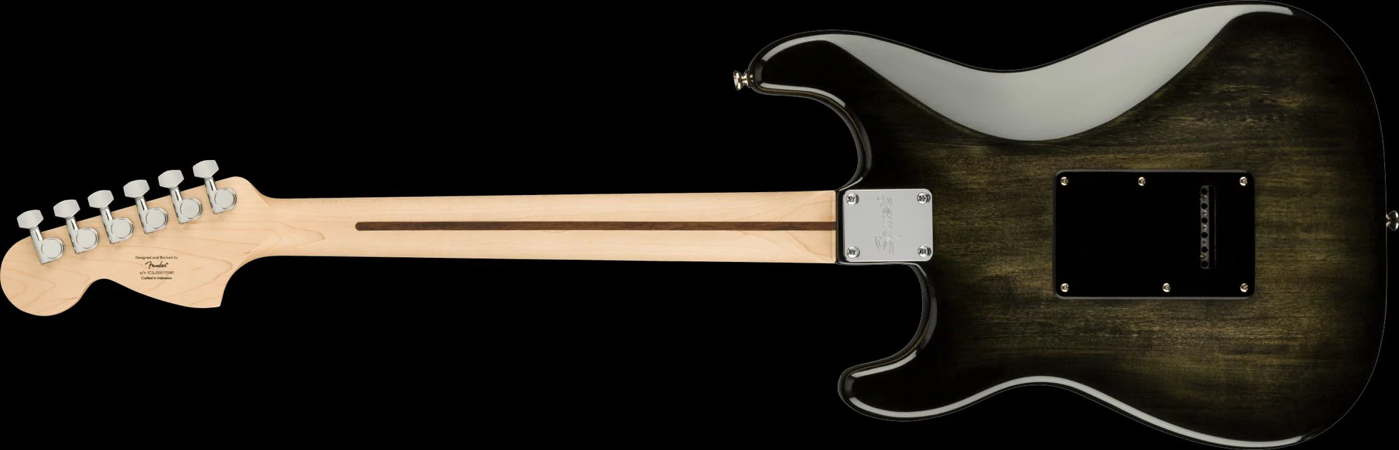 Squier Affinity Series Stratocaster FMT HSS Maple Fingerboard Black Pickguard Black Burst - Image 5