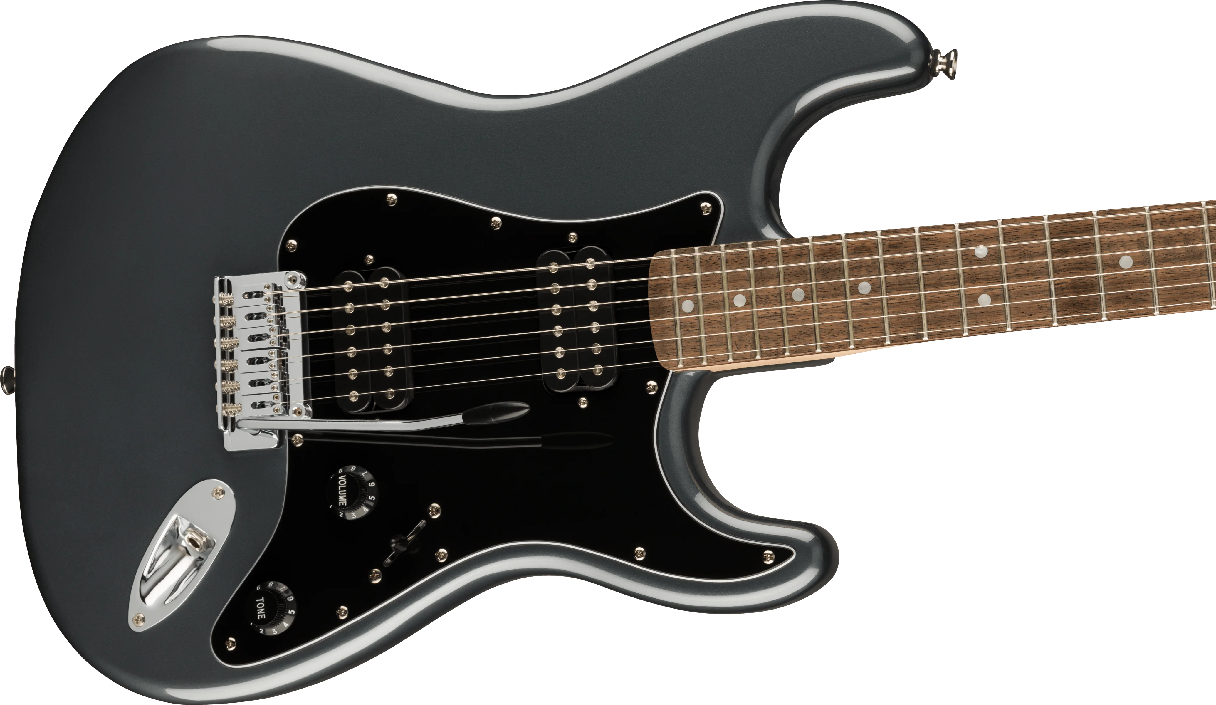 Squier Affinity Series Stratocaster HH Laurel Fingerboard Charcoal Frost Metallic - Image 4