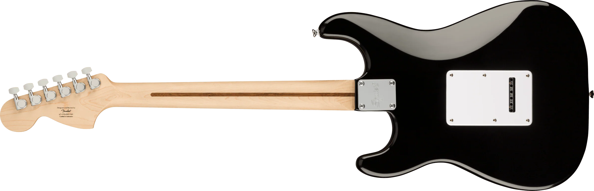 Squier Affinity Series Stratocaster Maple Fingerboard White Pickguard Black - Image 5
