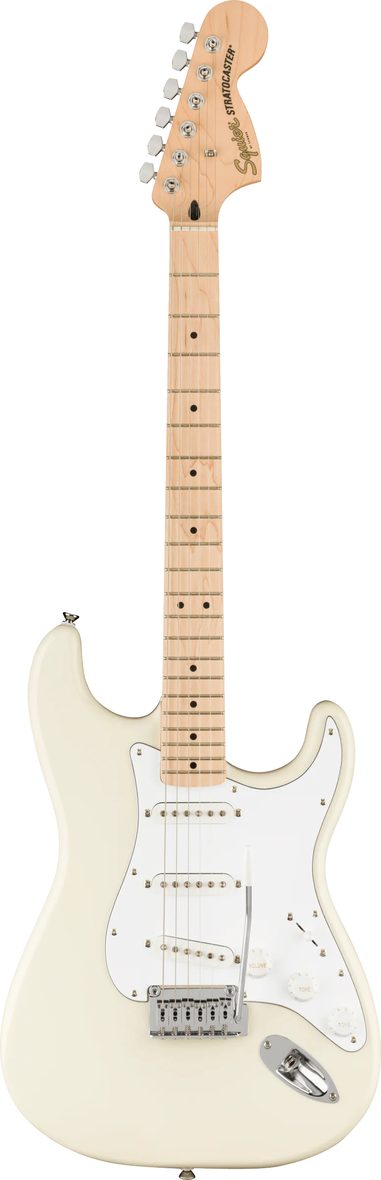 Squier Affinity Series Stratocaster Maple Fingerboard White Pickguard Olympic White - Image 2