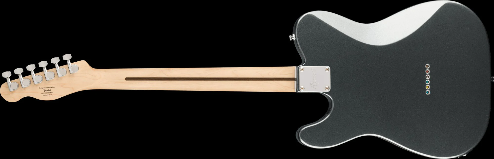 Squier Affinity Series Telecaster Deluxe Laurel Fingerboard White Pickguard Charcoal Frost Metallic - Image 5