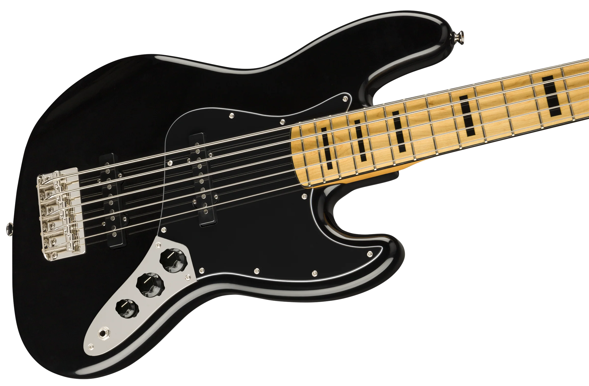 Squier Classic Vibe 70's Jazz Bass V Maple Fingerboard - Black - Image 4