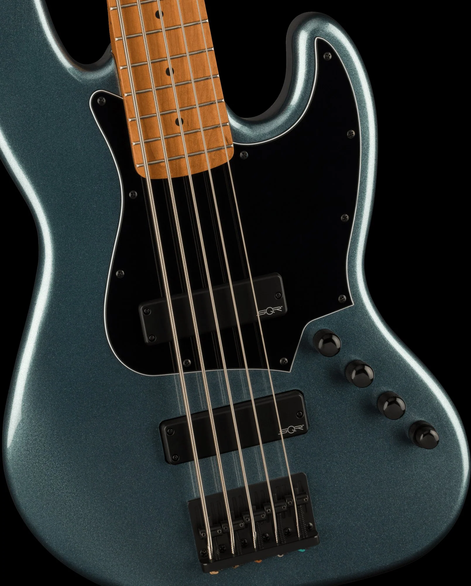 Squier Contemporary Active Jazz Bass HH V Gunmetal Metallic - Image 3