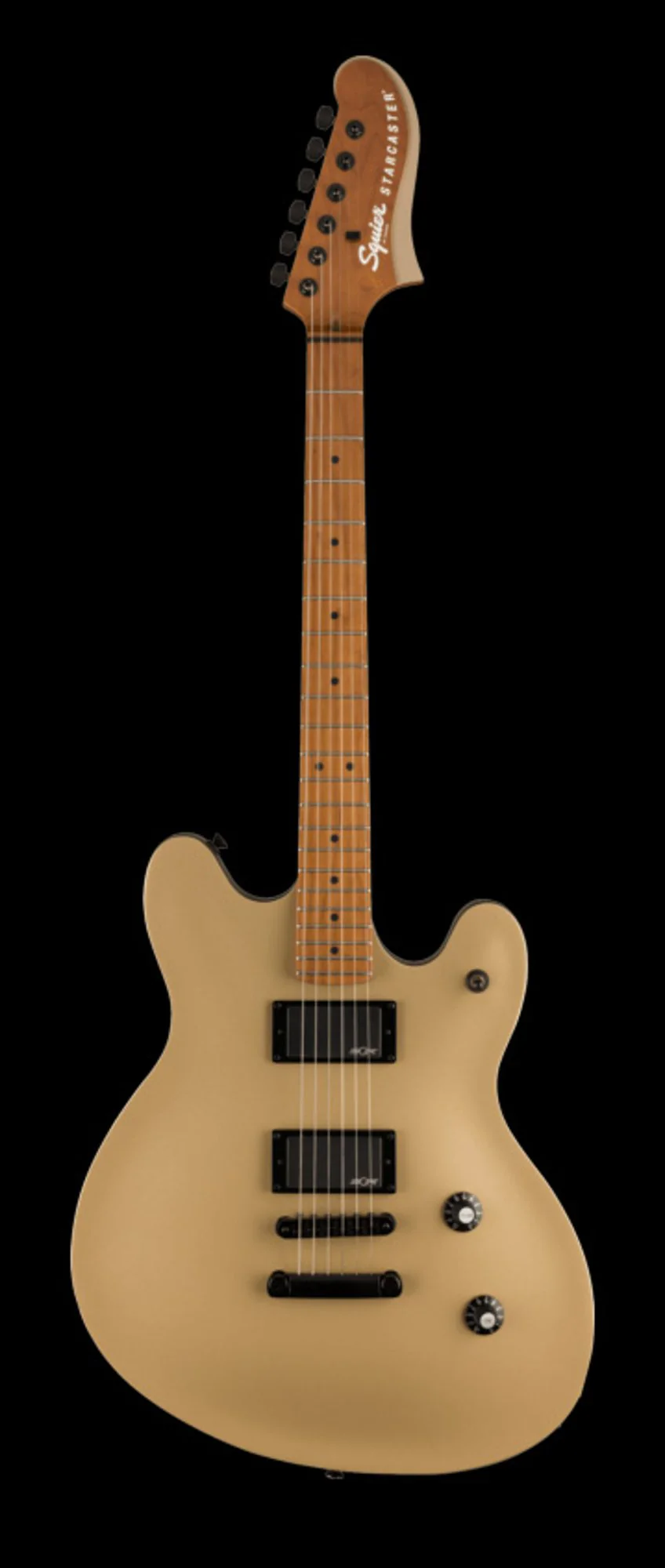 Squier Contemporary Active Starcaster Roasted Maple Fingerboard Shoreline Gold Electric Guitar - Image 2