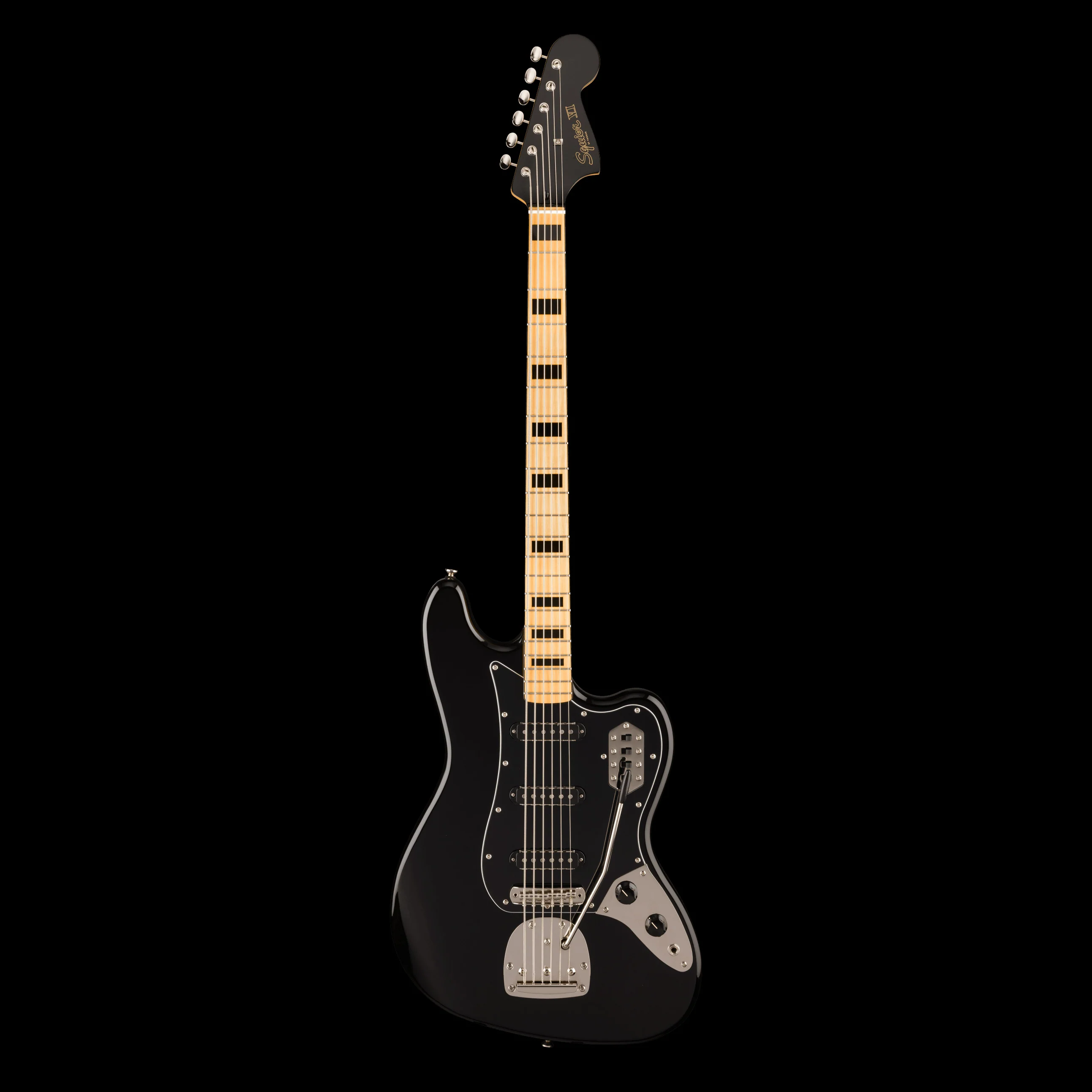Squier FSR Limited Edition Classic Vibe Bass VI Black Bass with Matching Headstock - Image 2
