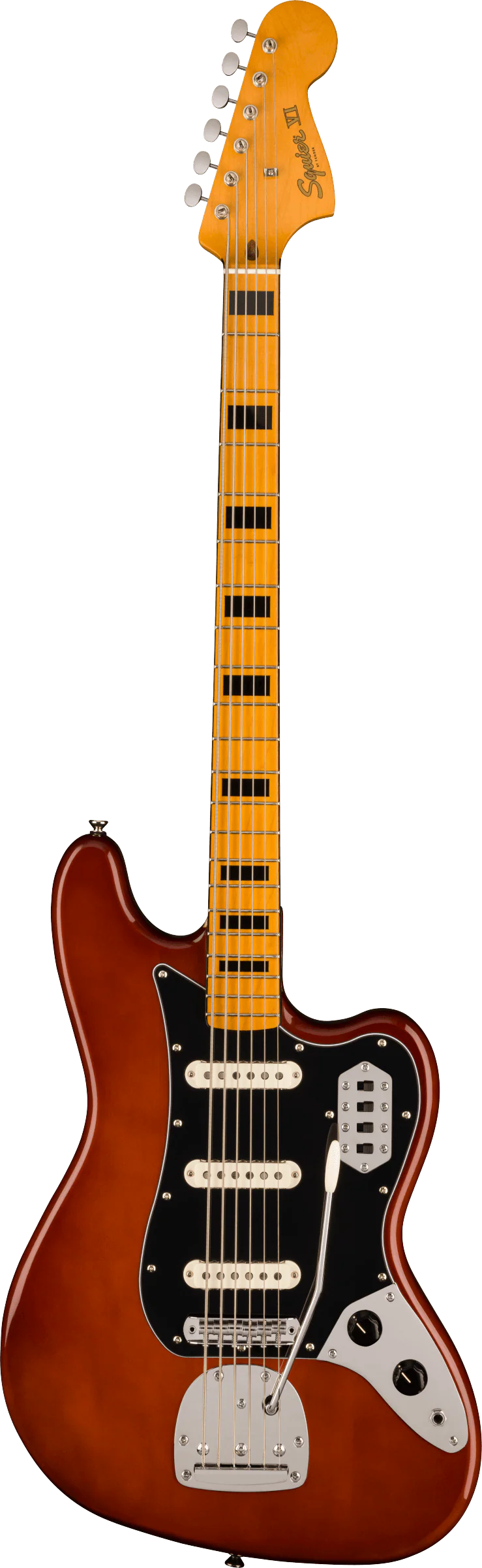 Squier FSR Classic Vibe Bass VI Maple Fingerboard Black Pickguard Walnut - Image 2