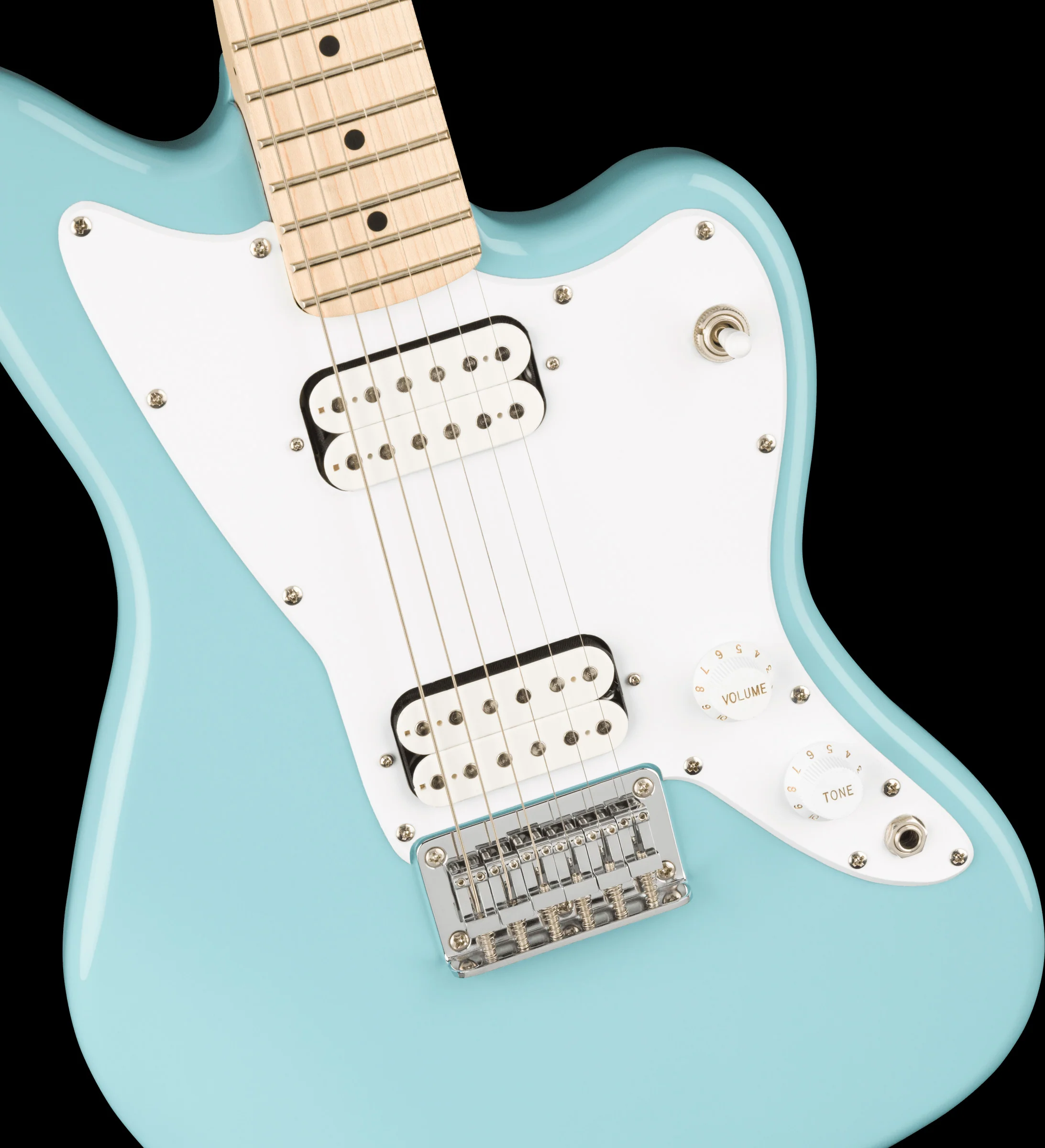 Squier Mini Jazzmaster HH Daphne Blue Electric Guitar - Image 4