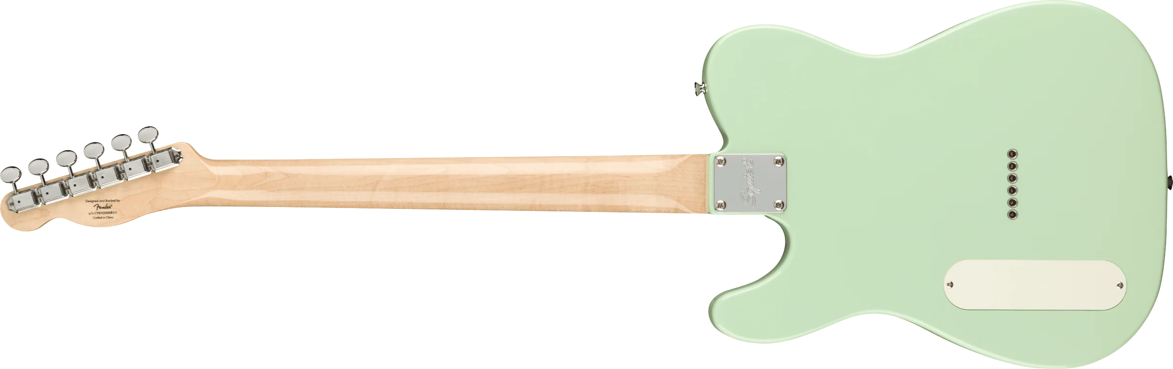 Squier Paranormal Baritone Cabronita Telecaster Parchment Guard Surf Green - Image 5