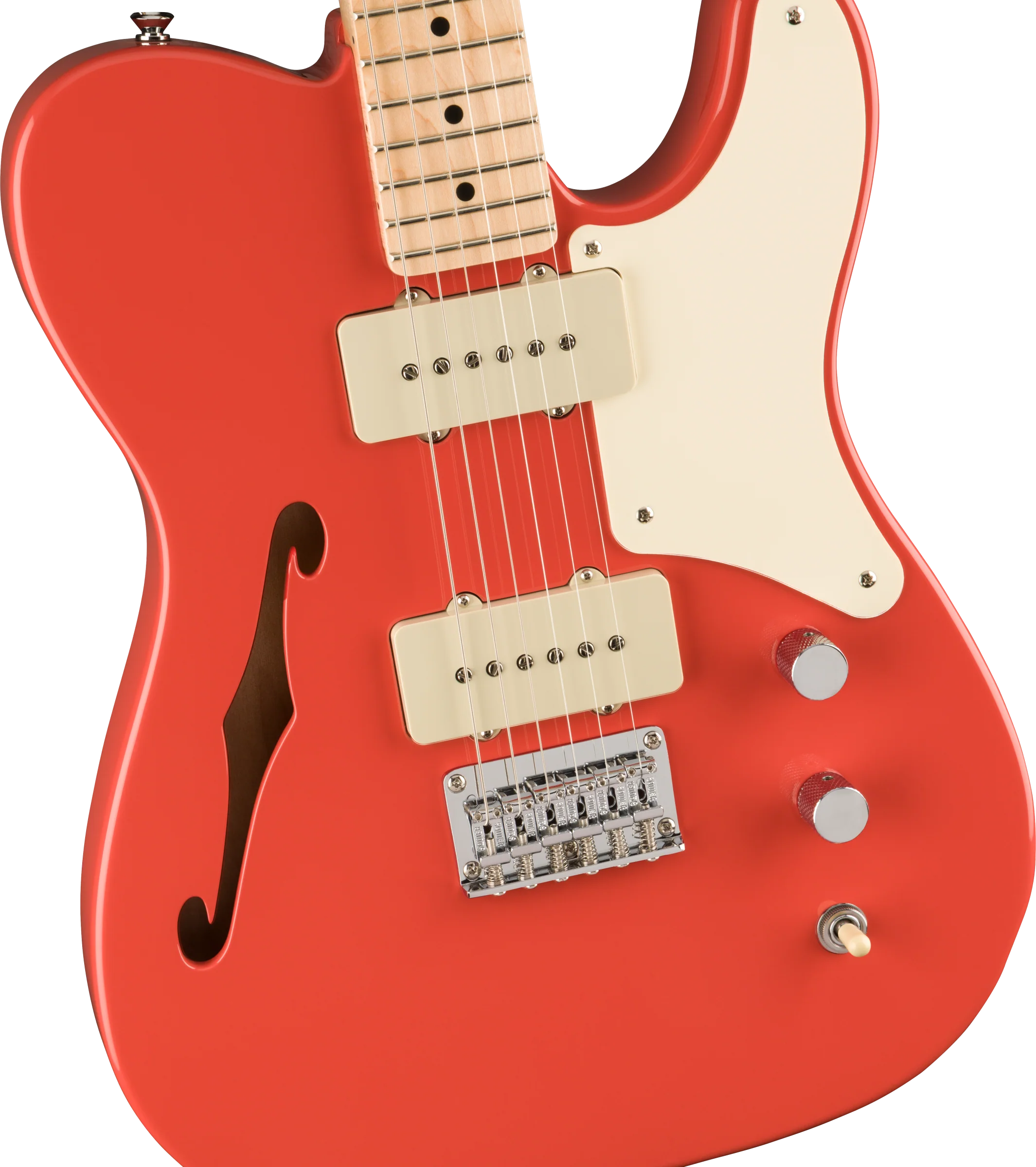DISC - Squier Paranormal Cabronita Telecaster Thinline Maple Fingerboard Fiesta Red Electric Guitar - Image 3