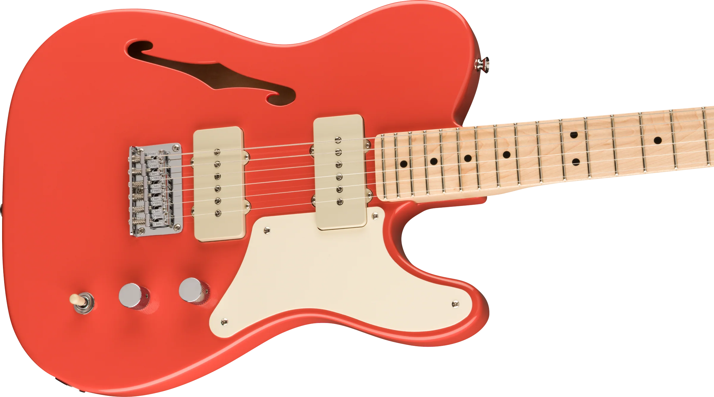DISC - Squier Paranormal Cabronita Telecaster Thinline Maple Fingerboard Fiesta Red Electric Guitar - Image 4