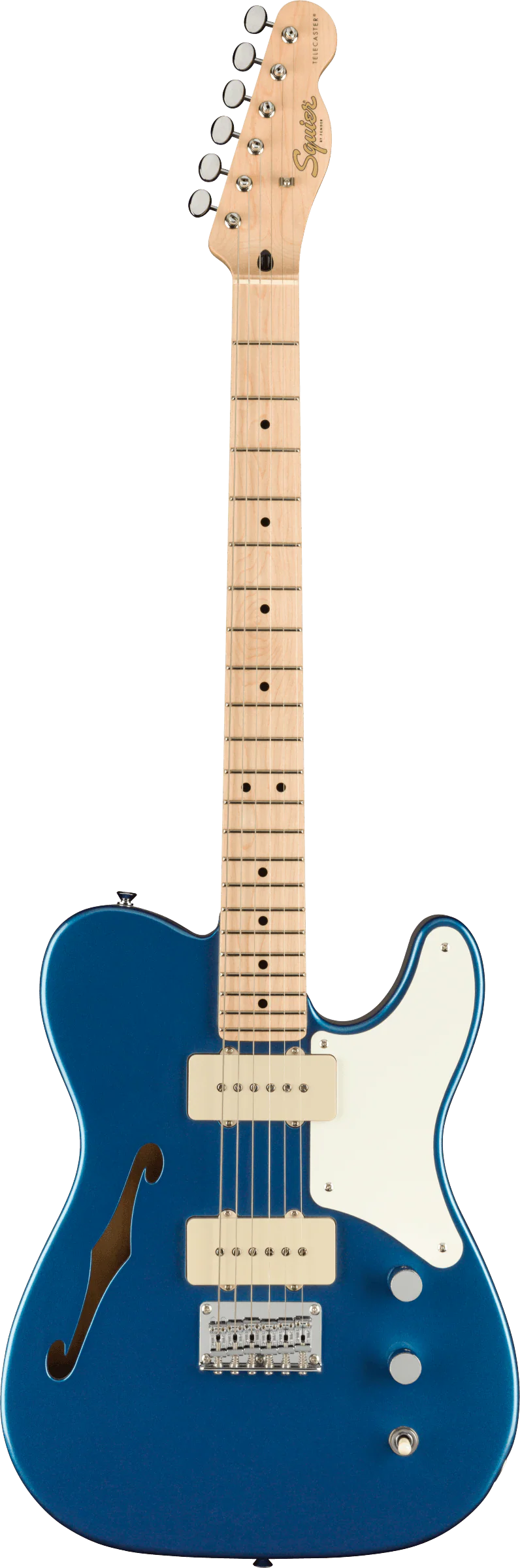 Squier Paranormal Cabronita Telecaster Thinline Maple Fingerboard Parchment Pickguard Lake Placid Blue - Image 2
