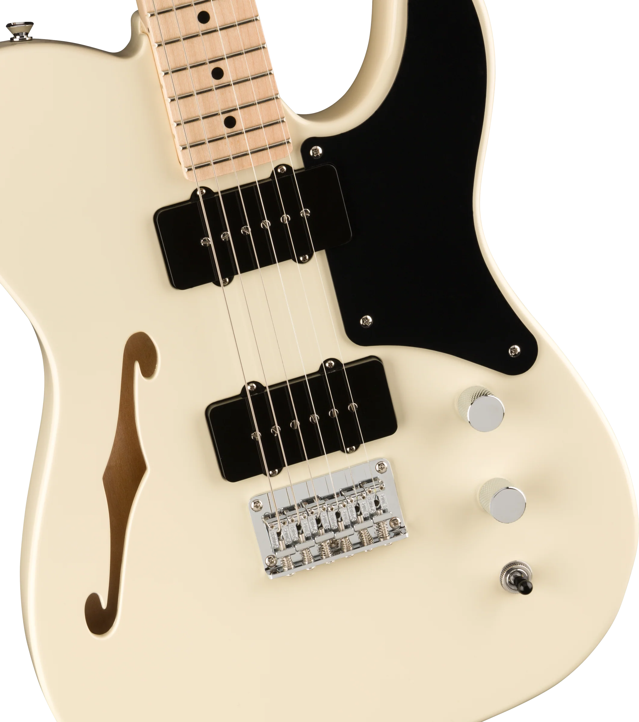 DISC - Squier Paranormal Cabronita Telecaster Thinline Maple Fingerboard Olympic White Electric Guitar - Image 3