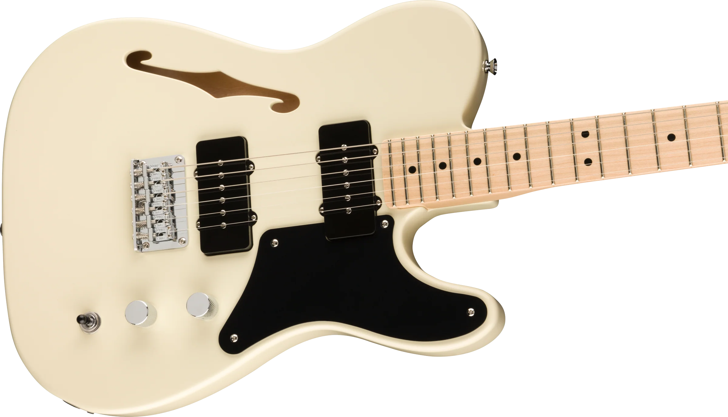 DISC - Squier Paranormal Cabronita Telecaster Thinline Maple Fingerboard Olympic White Electric Guitar - Image 4