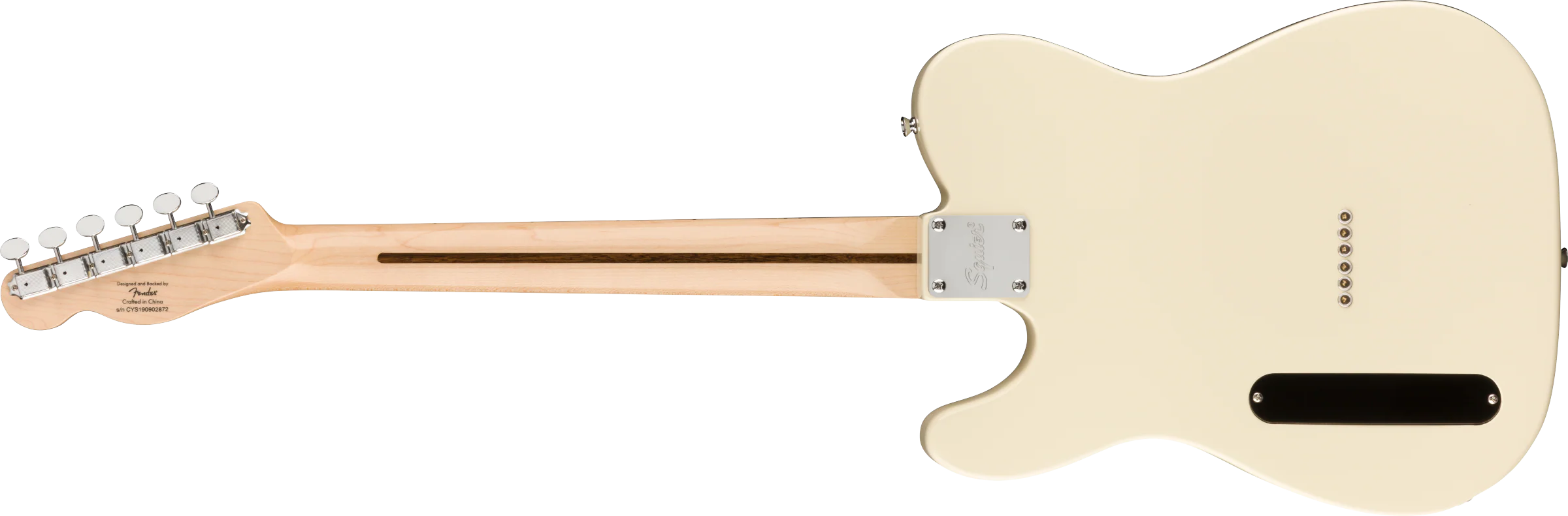 DISC - Squier Paranormal Cabronita Telecaster Thinline Maple Fingerboard Olympic White Electric Guitar - Image 5