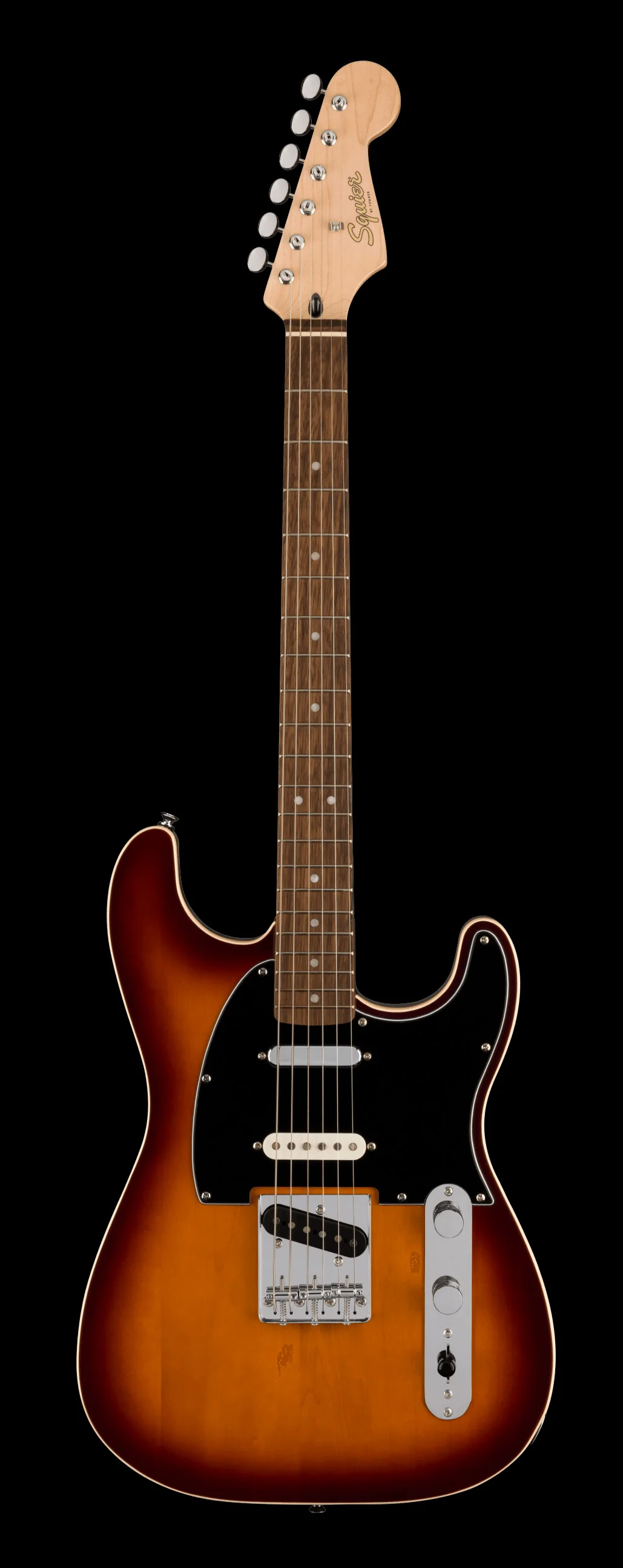 Squier Paranormal Custom Nashville Stratocaster Laurel Fingerboard Black Pickguard Chocolate 2-Color Sunburst - Image 2