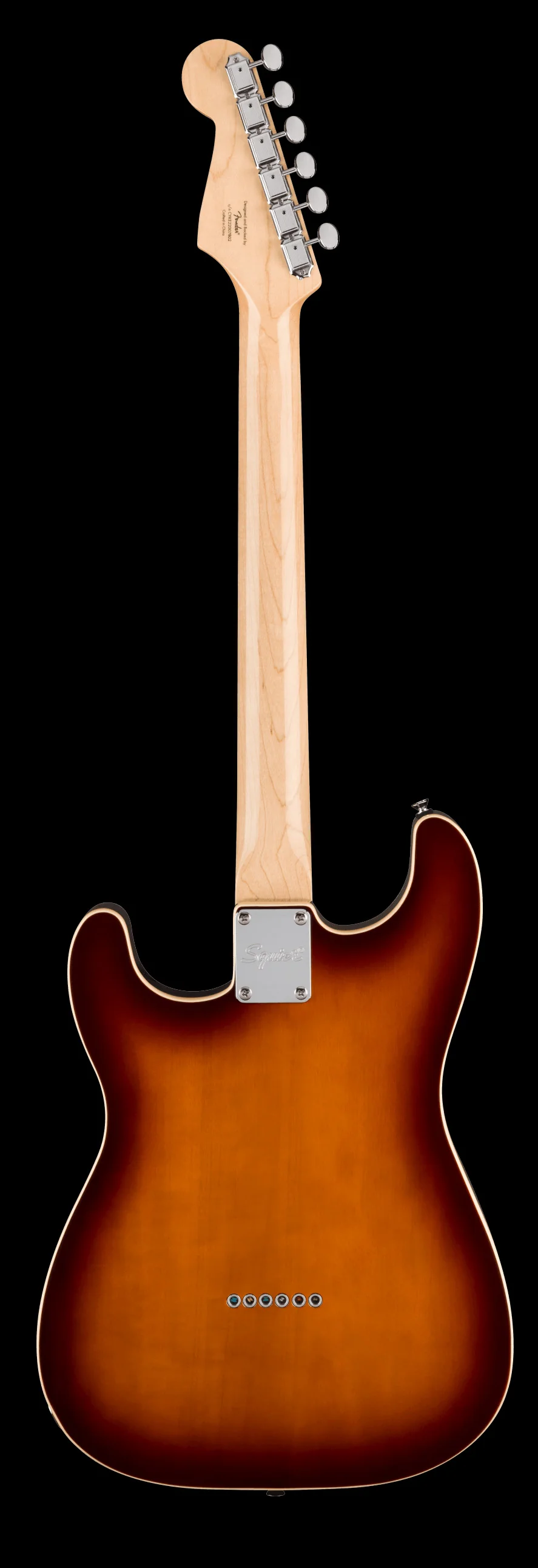 Squier Paranormal Custom Nashville Stratocaster Laurel Fingerboard Black Pickguard Chocolate 2-Color Sunburst - Image 4