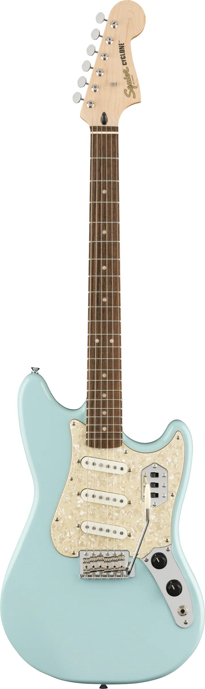 DISC - Squier Paranormal Cyclone Laurel Fingerboard Daphne Blue Electric Guitar - Image 2