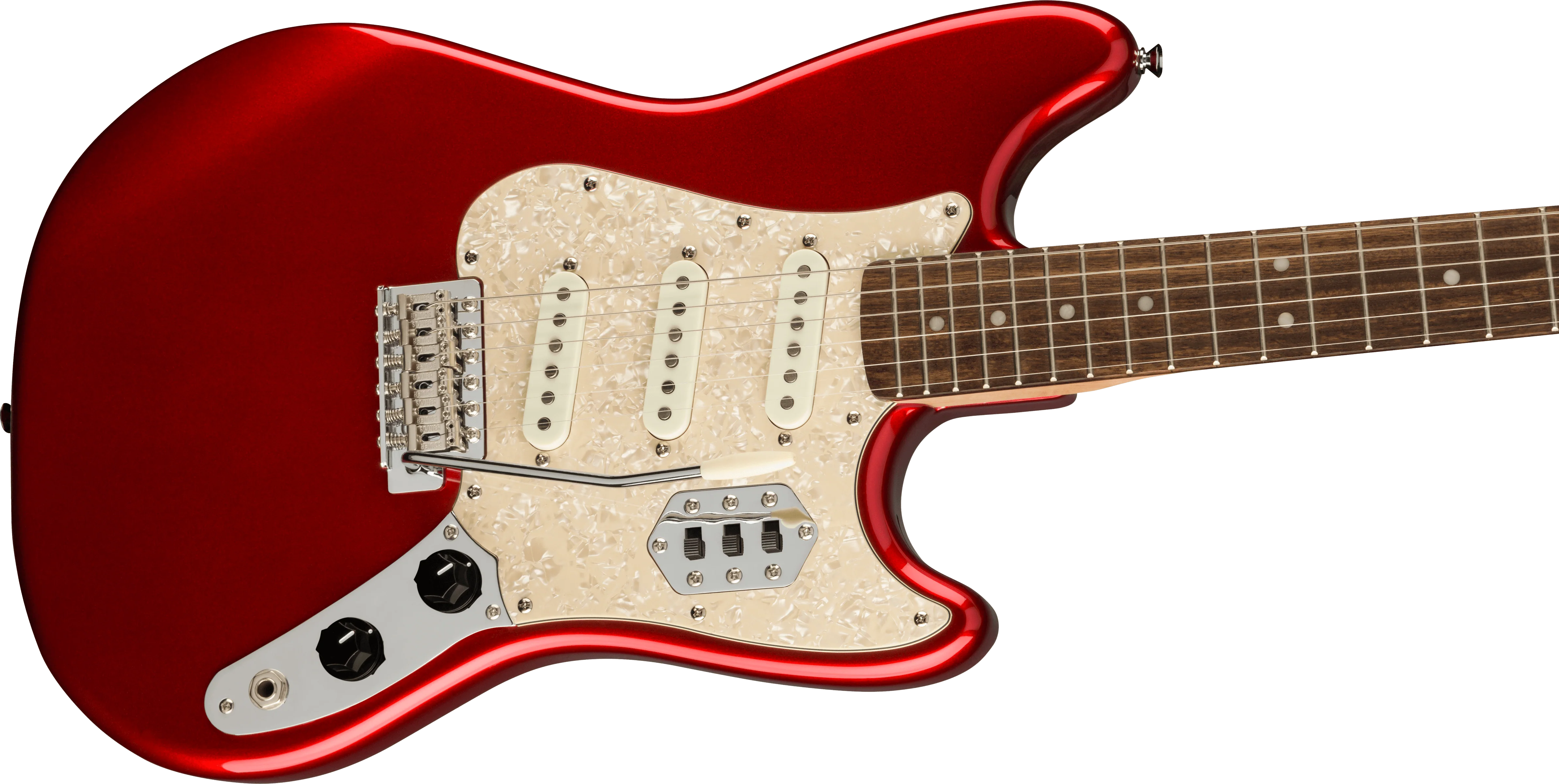 Squier Paranormal Cyclone Laurel Fingerboard Pearloid Pickguard Candy Apple Red - Image 4