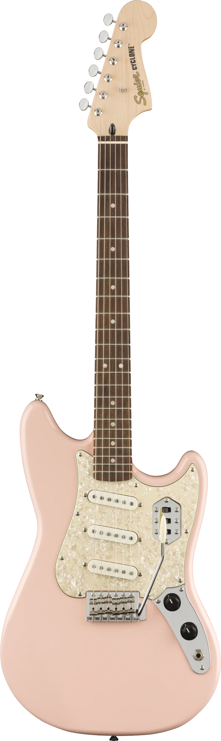 DISC - Squier Paranormal Cyclone Laurel Fingerboard Shell Pink Electric Guitar - Image 2