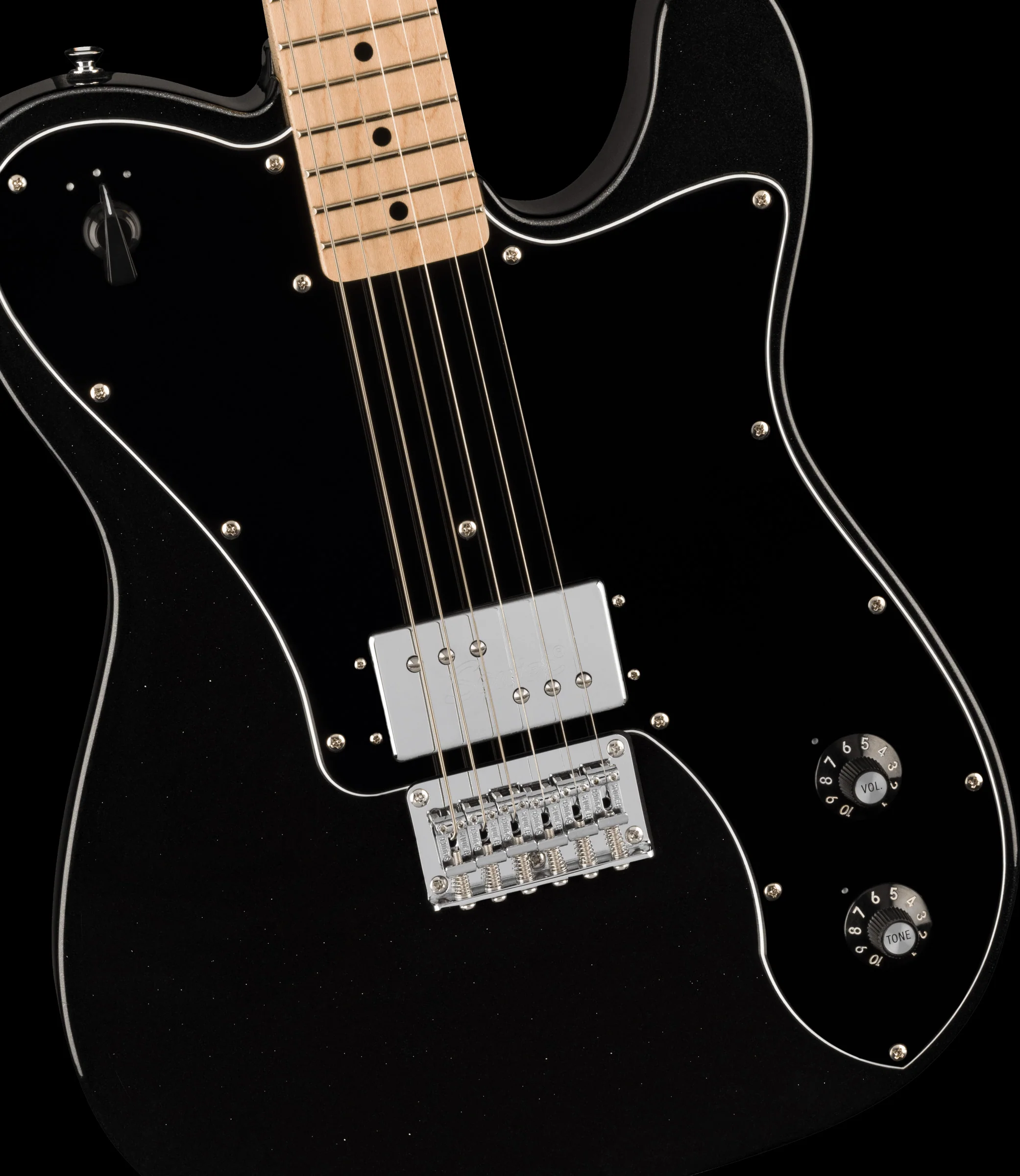 Squier Paranormal Esquire Deluxe Maple Fingerboard Black Pickguard Metallic Black - Image 3