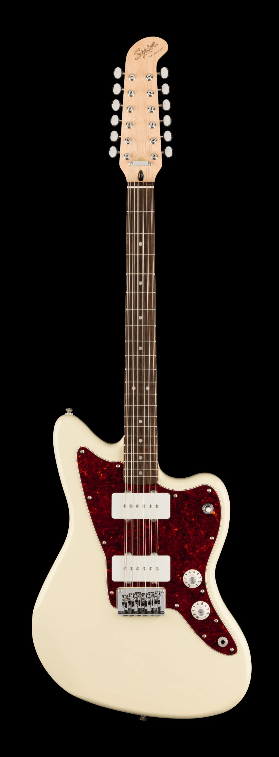 Squier Paranormal Jazzmaster XII Laurel Fingerboard Tortoiseshell Pickguard Olympic White - Image 2