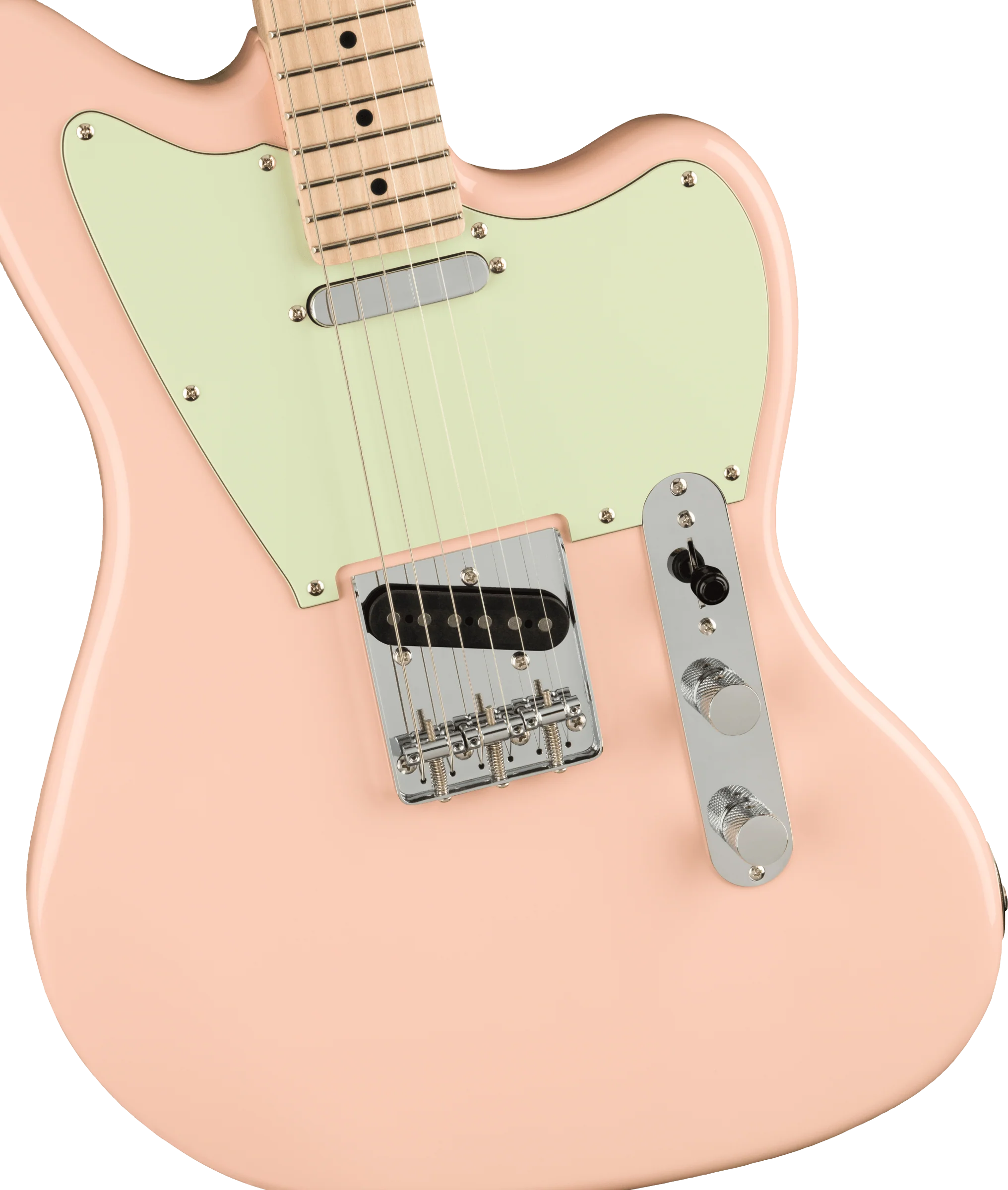 Squier Paranormal Offset Telecaster Maple Fingerboard Mint Pickguard Shell Pink - Image 3