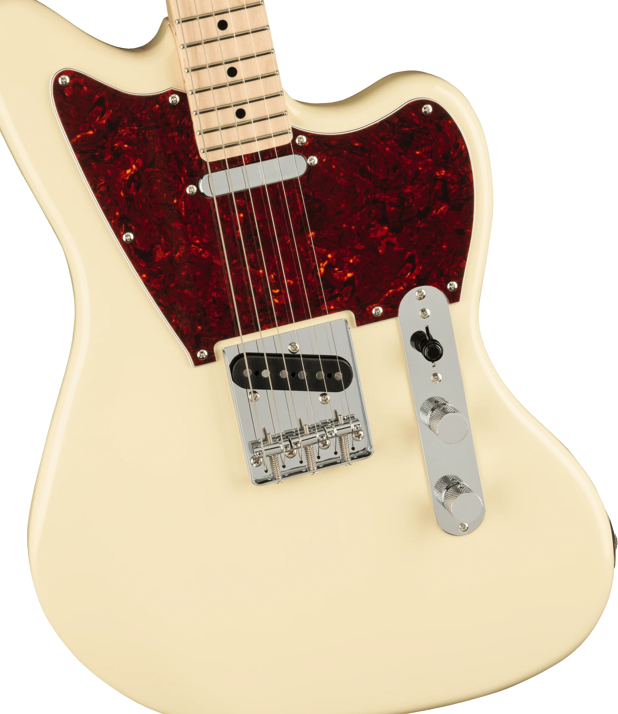Squier Paranormal Offset Telecaster Maple Fingerboard Tortoiseshell Pickguard Olympic White - Image 3