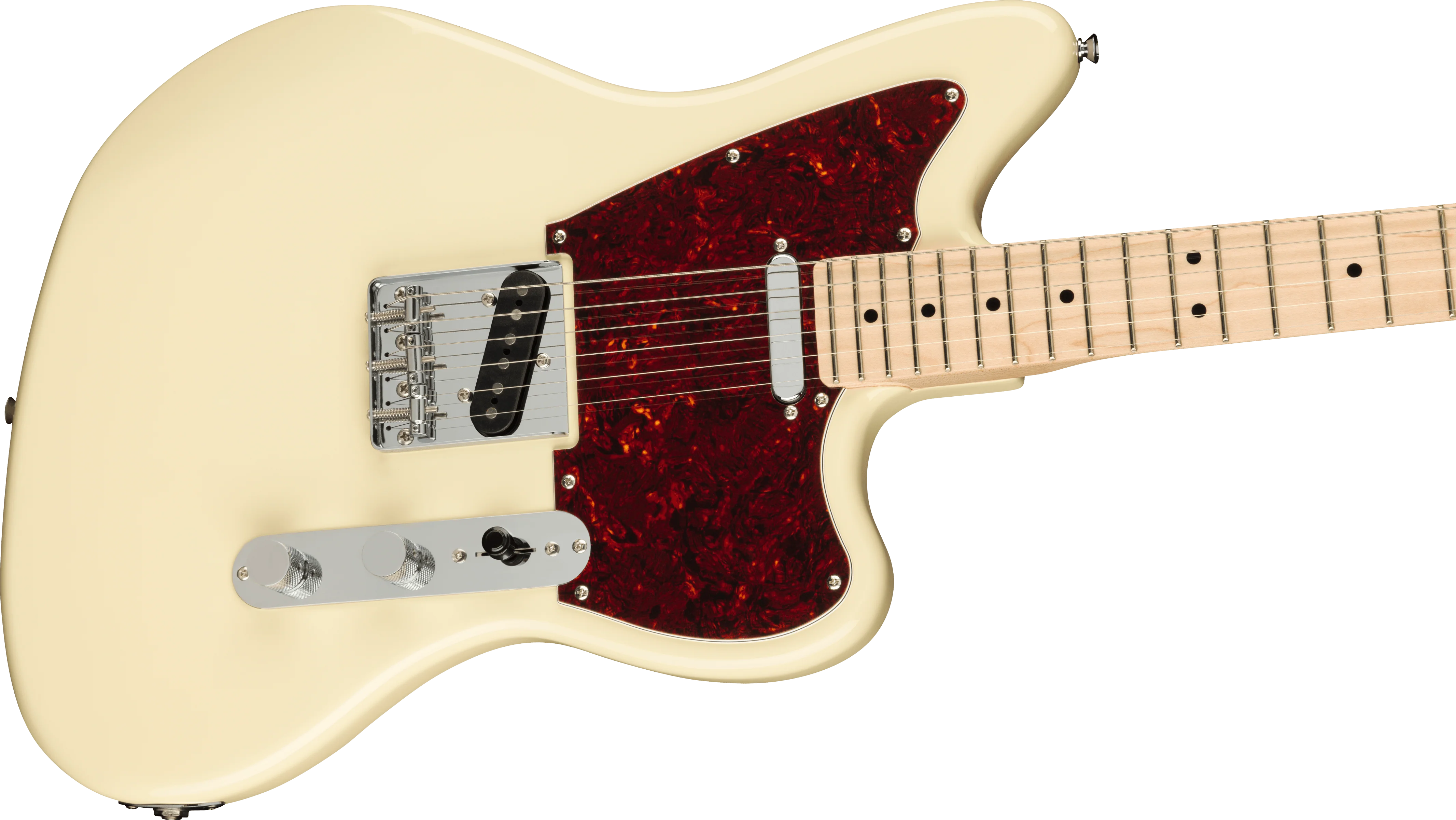 Squier Paranormal Offset Telecaster Maple Fingerboard Tortoiseshell Pickguard Olympic White - Image 4
