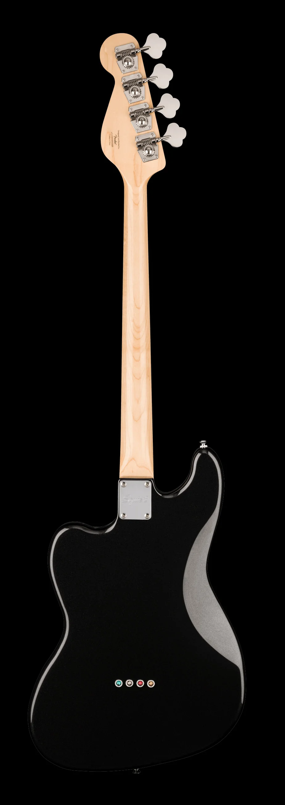 Squier Paranormal Rascal Bass HH Laurel Fingerboard White Pearloid Pickguard Metallic Black - Image 5