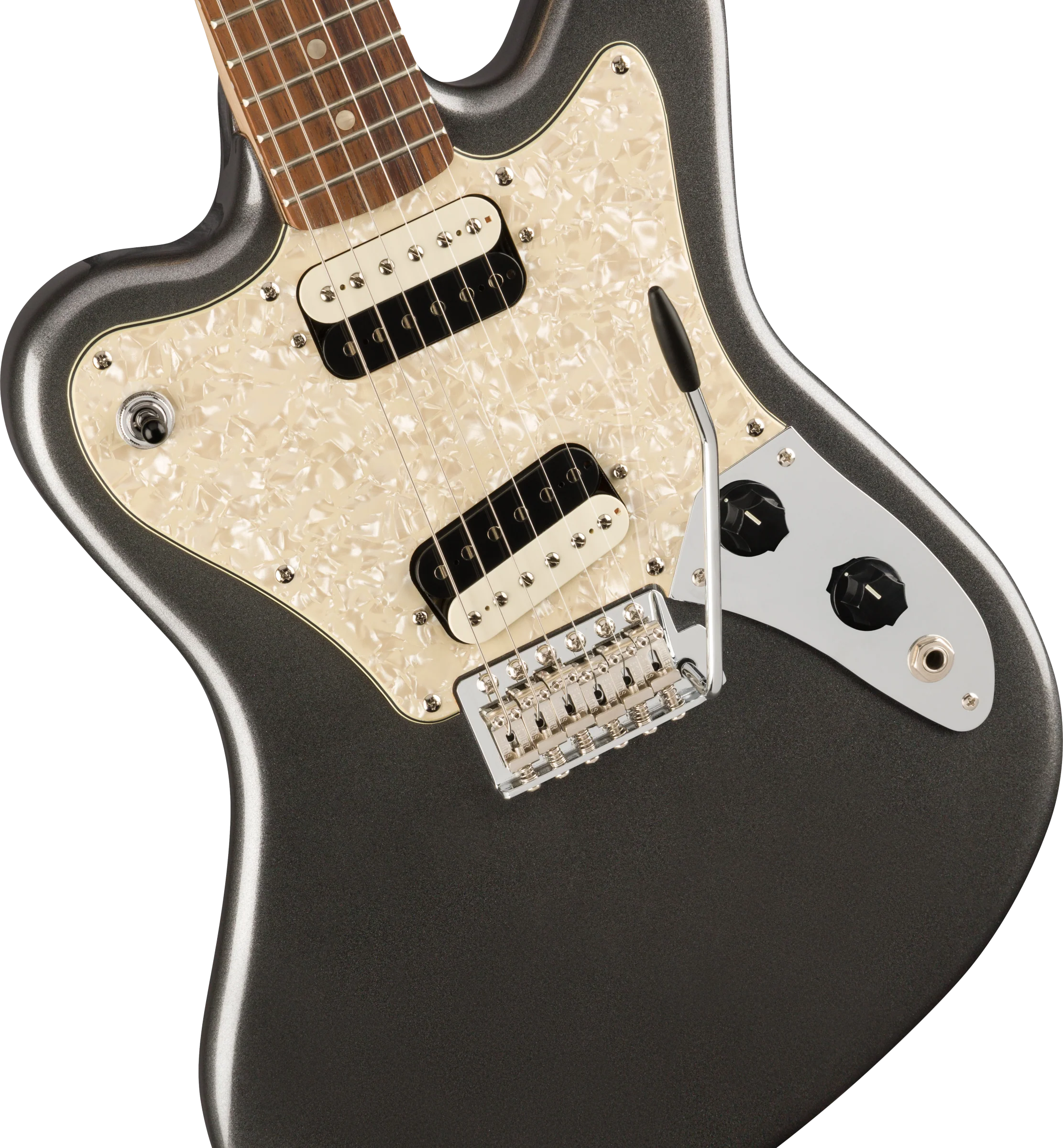 DISC - Squier Paranormal Super-Sonic Laurel Fingerboard Graphite Metallic Electric Guitar - Image 3
