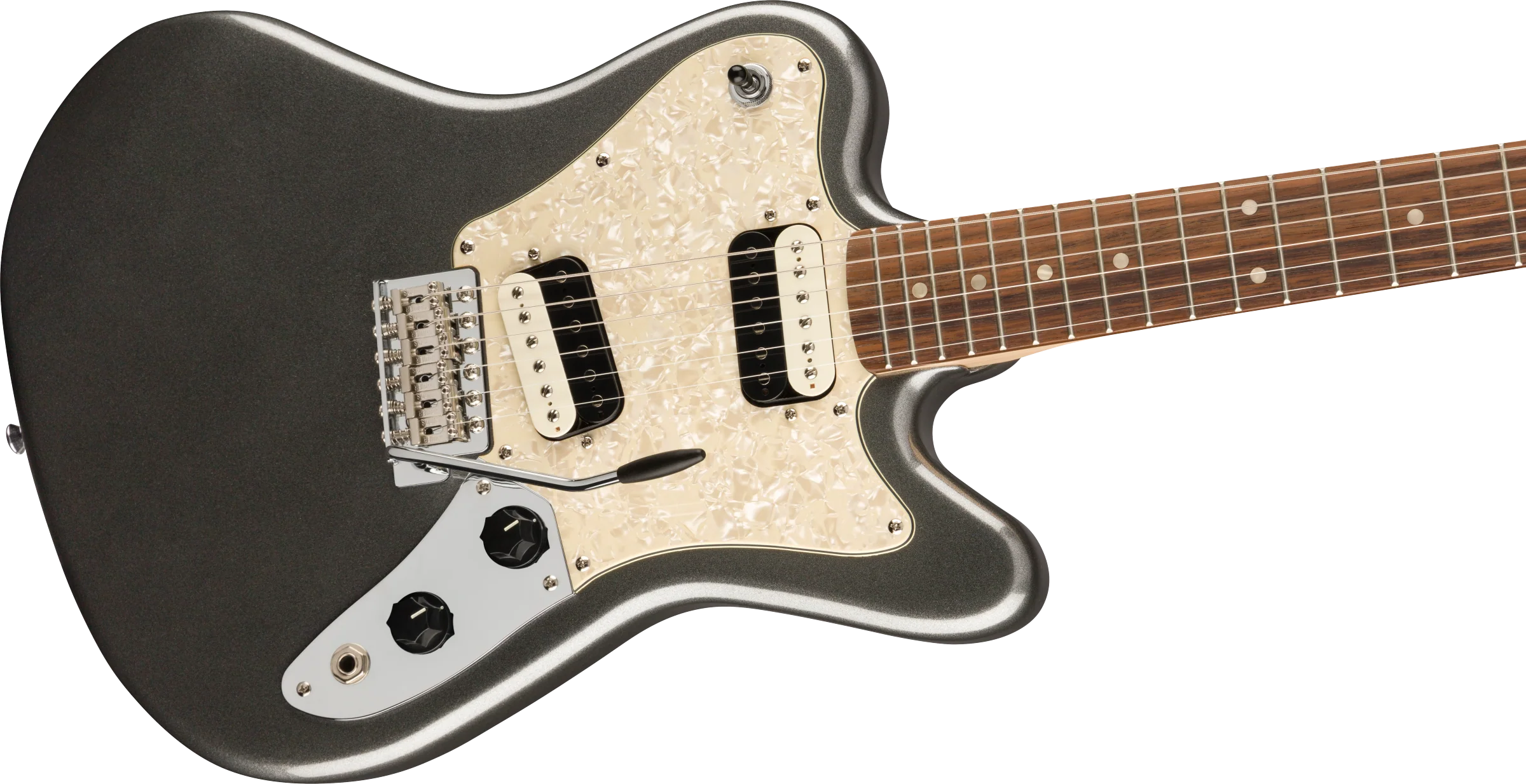 DISC - Squier Paranormal Super-Sonic Laurel Fingerboard Graphite Metallic Electric Guitar - Image 4