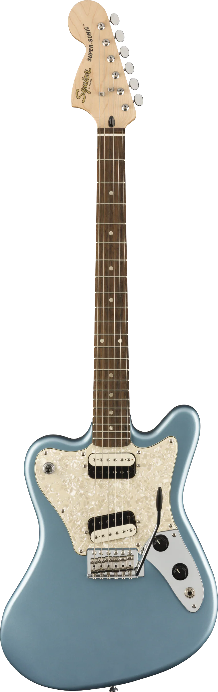 DISC - Squier Paranormal Super-Sonic Laurel Fingerboard Ice Blue Metallic Electric Guitar - Image 2