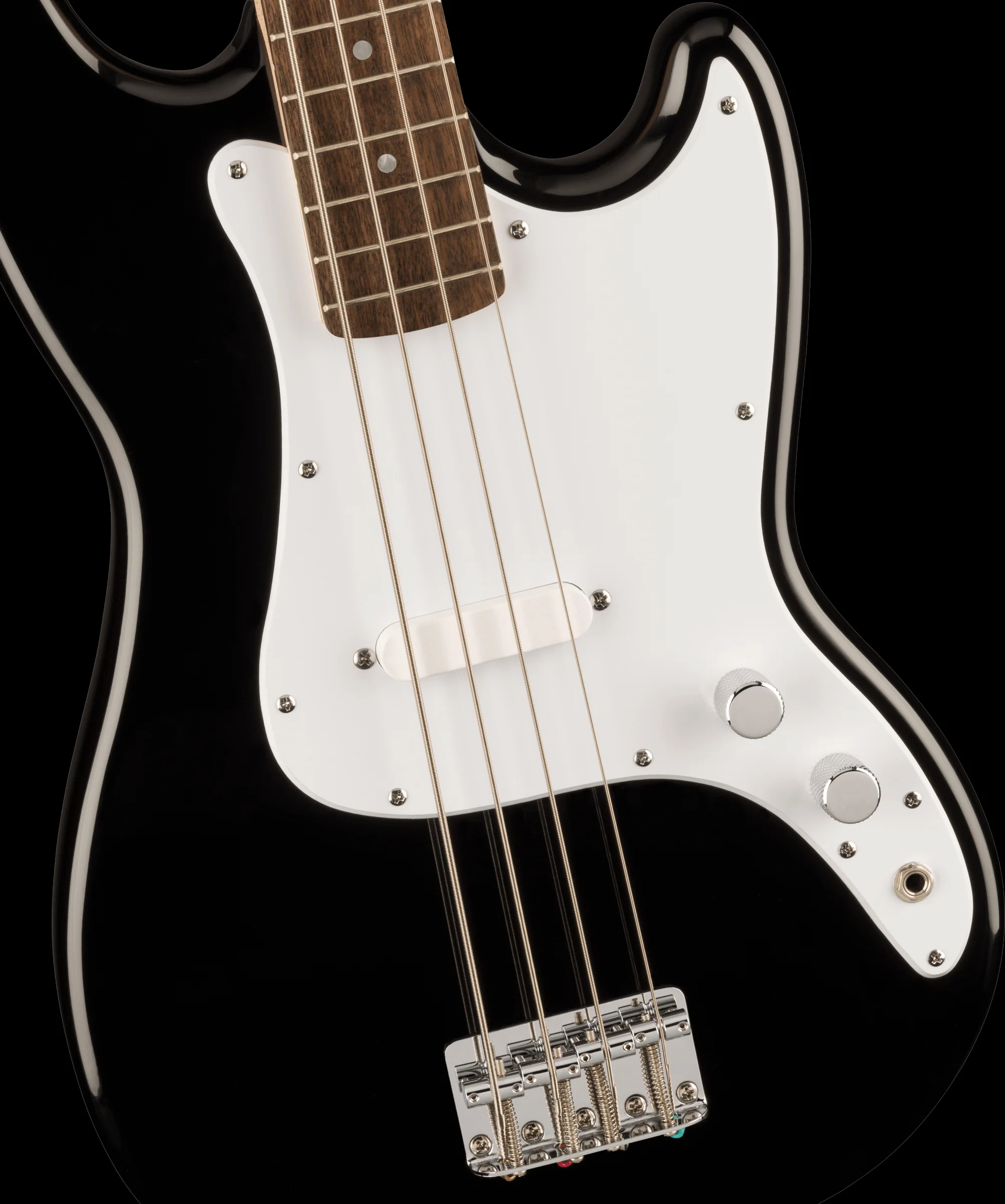 Squier Sonic Bronco Bass Laurel Fingerboard White Pickguard Black - Image 3