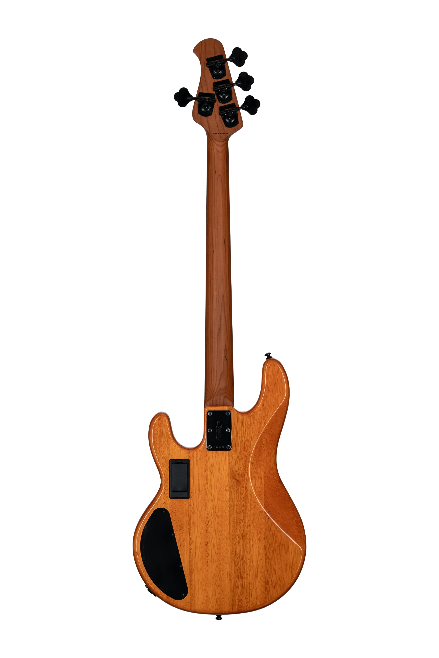 Sterling by Music Man StingRay HH RAY34HH Poplar Burl Amber Bass With Gig Bag - Image 5