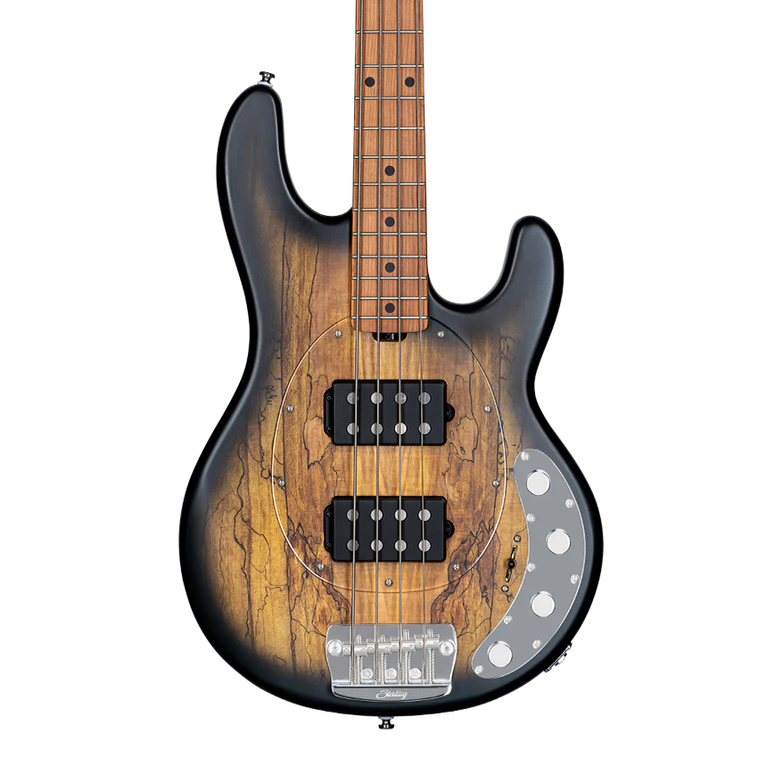 Sterling by Music Man StingRay HH Spalted Maple Top Natural Burst Stain