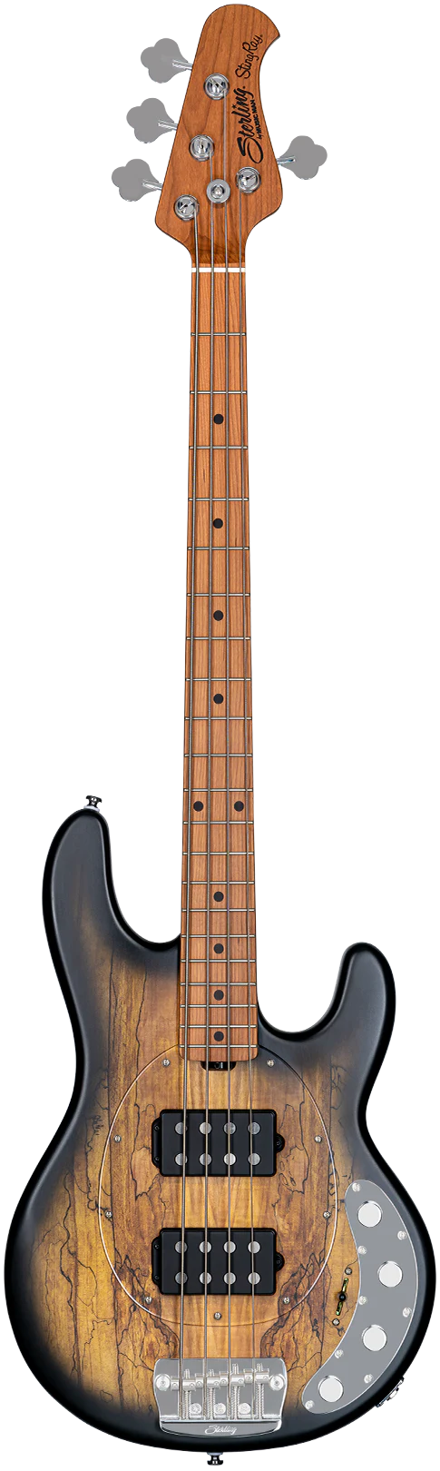 Sterling by Music Man StingRay HH Spalted Maple Top Natural Burst Stain - Image 2