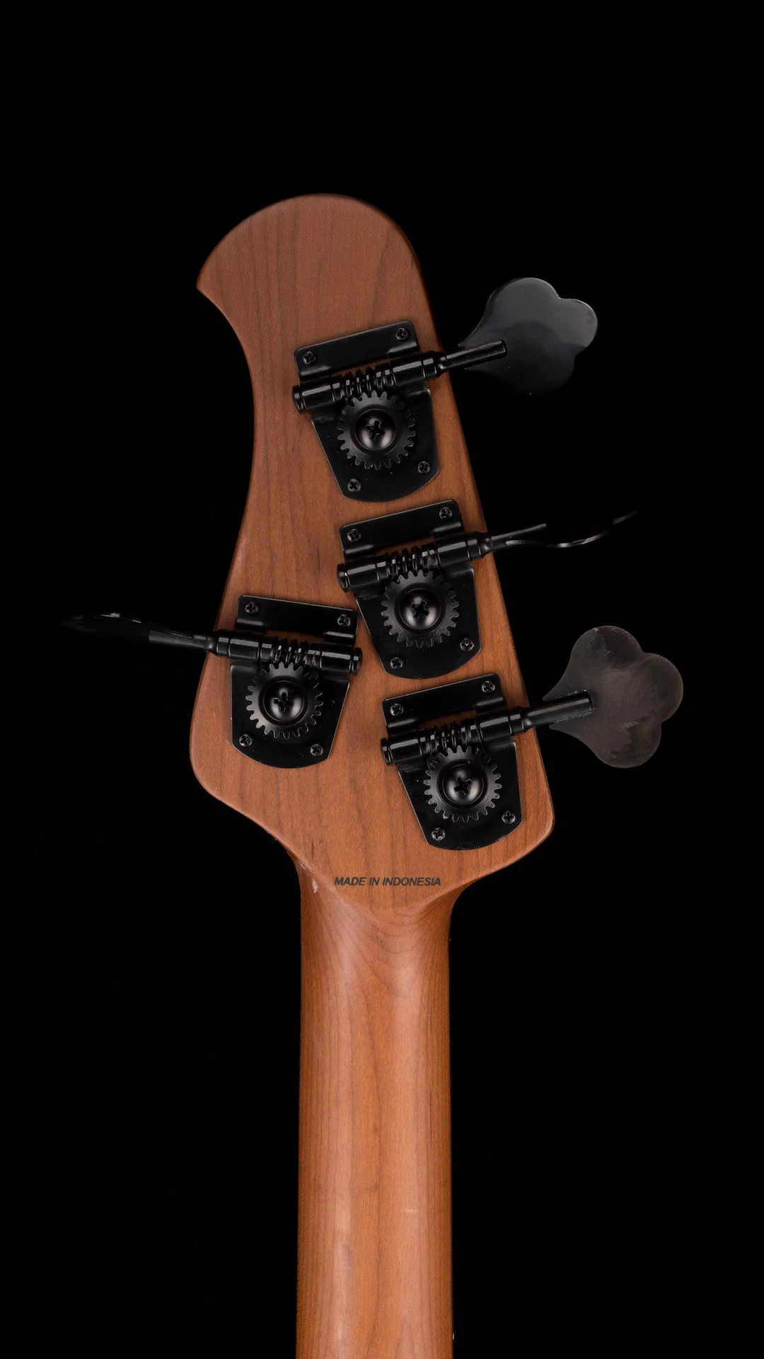 Sterling by Music Man StingRay Ray34 Poplar Burl Top Trans Black Satin With Bag - Image 17