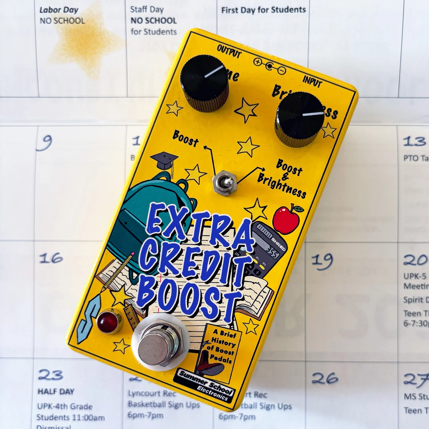 Summer School Electronics Extra Credit Boost Pedal - Image 3