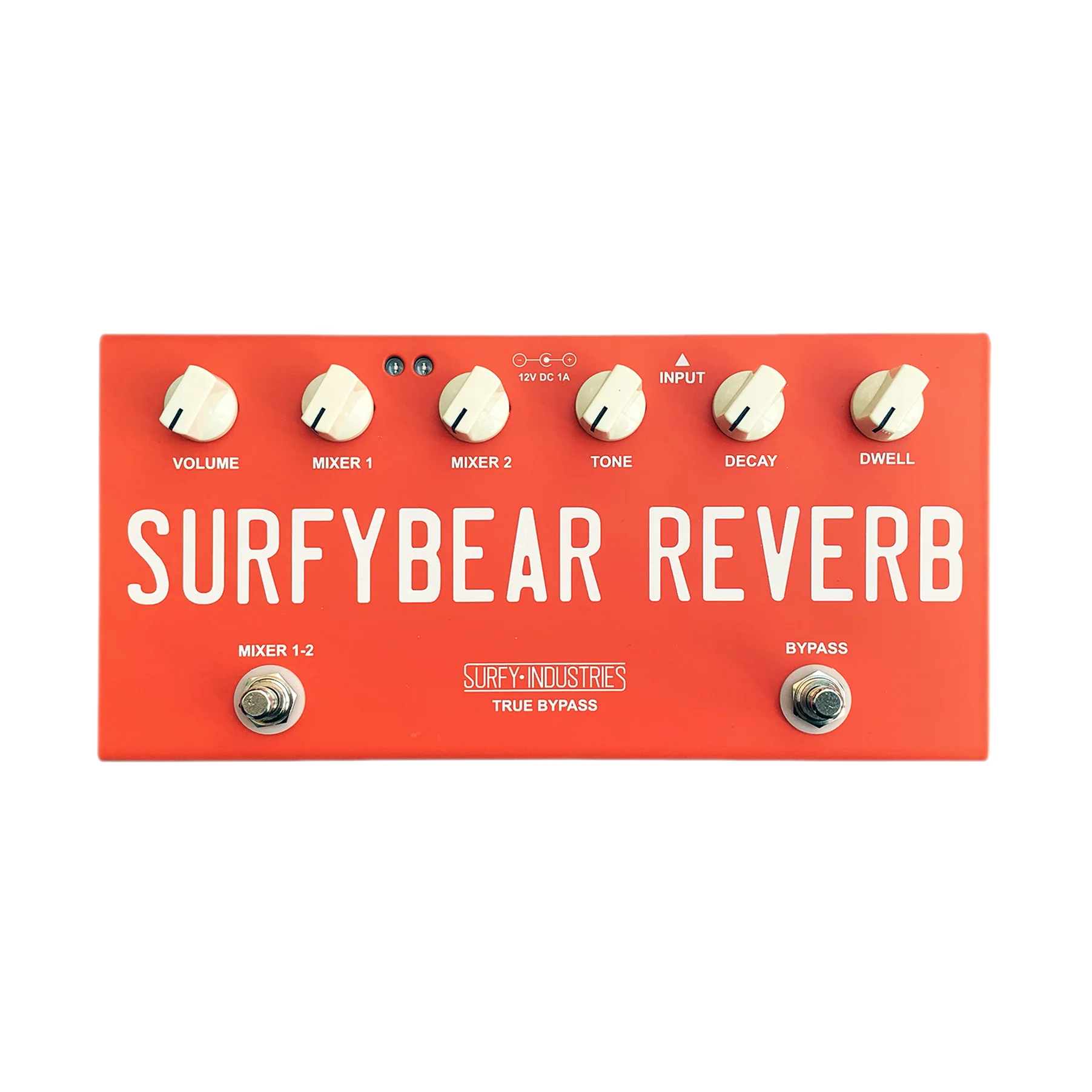 Surfy Industries Limited Edition SurfyBear Compact Tank Fiesta Red Reverb Guitar Effect Pedal