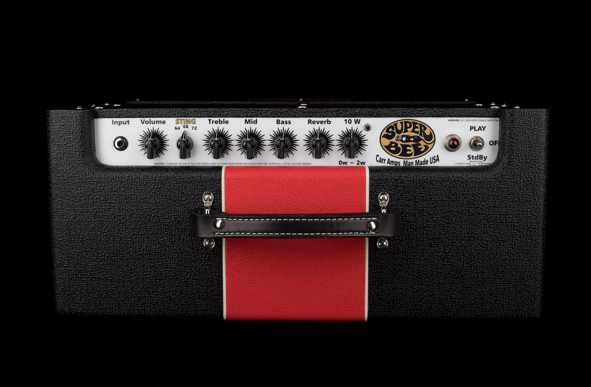 Carr 1x12 Super Bee Black with Red Stripe Tube Guitar Amp Combo - Image 5