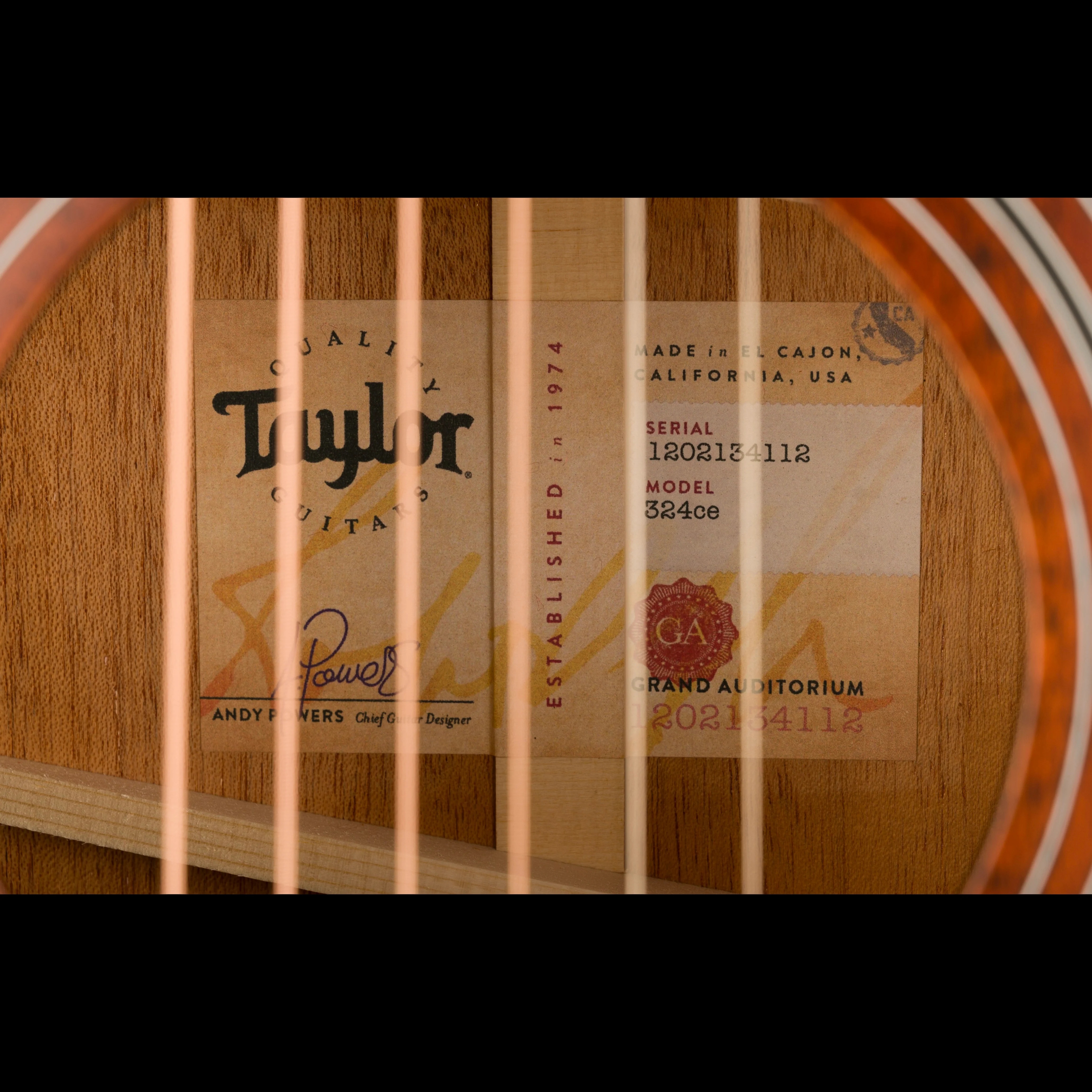Taylor 324ce Grand Auditorium Acoustic Electric Guitar Shaded Edgeburst With Case - Serial # 1202134112  - Demo - Image 16