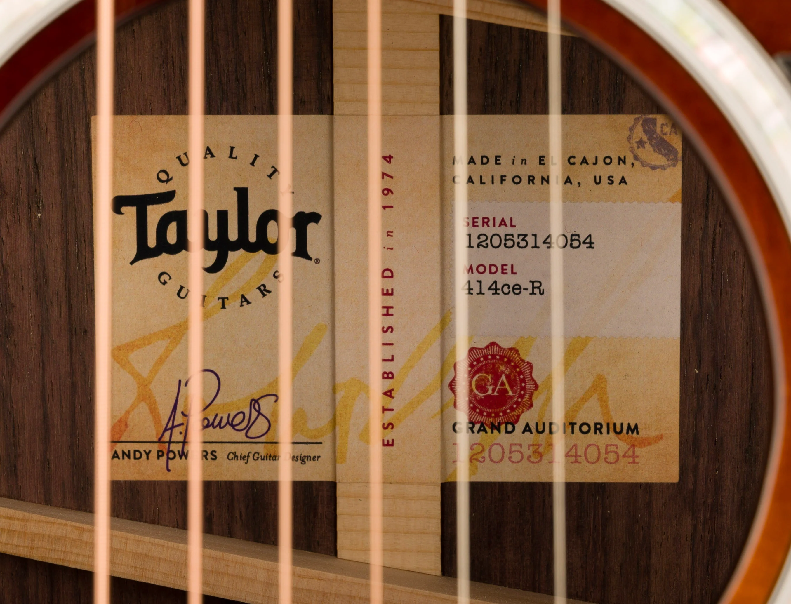 Taylor 414ce-R Tobacco Sunburst Acoustic Electric Guitar With Case - Demo Serial 1205314054 (2024) - Image 12