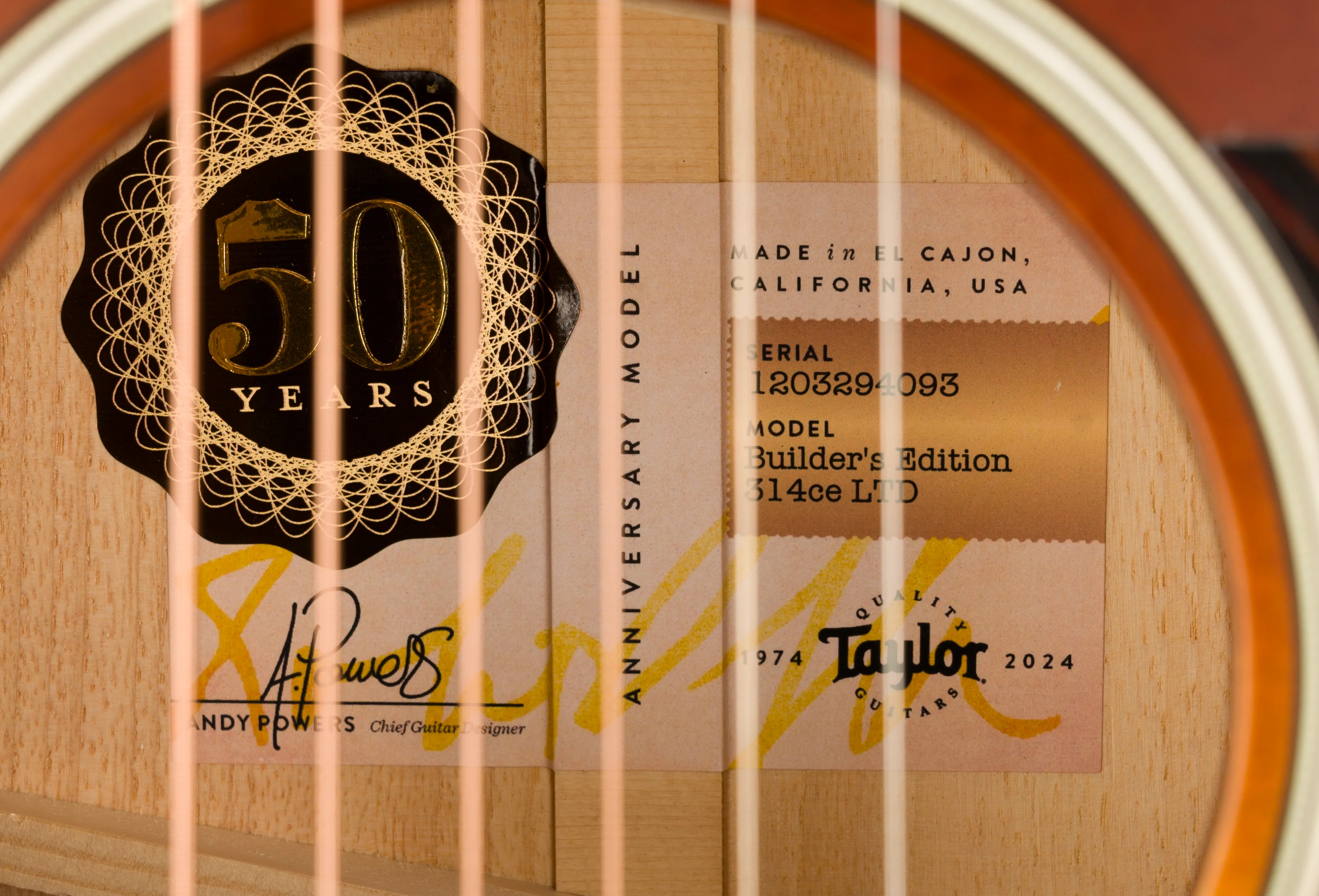 Taylor 50th Anniversary Builder's Edition 314ce LTD Kona Burst With Case - Serial # 1203294093 - Image 12