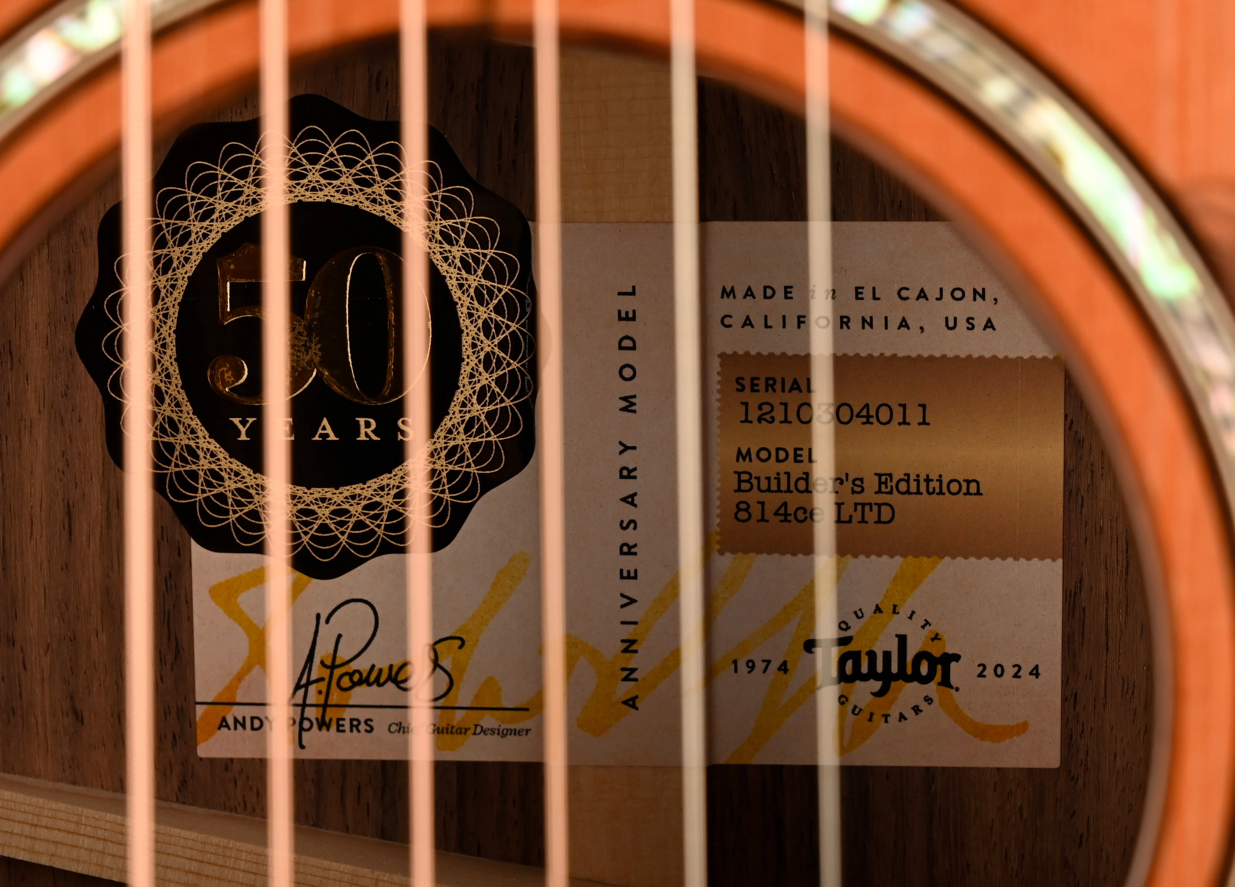 Taylor 50th Anniversary Builder's Edition 814ce LTD Acoustic Electric Guitar With Case - Image 11