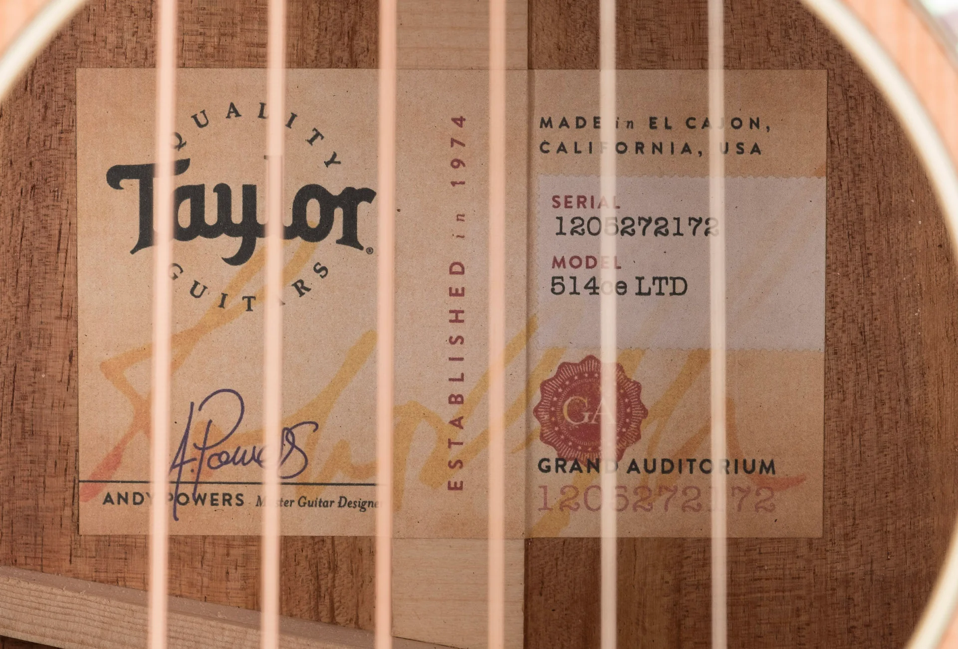 Taylor 514ce LTD Blackwood and Cedar Top (2022) Acoustic Electric Guitar With Case - Serial # 1205272172 - Image 11